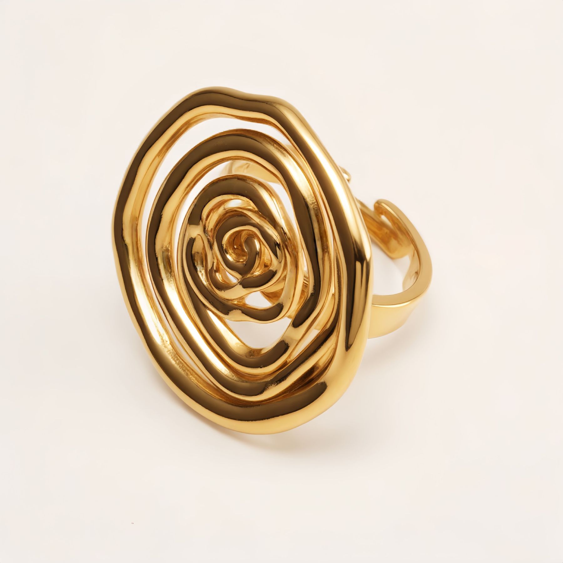 Gold Rose - Shaped Ring, Fashion Women's Open - ended Jewelry | G005243J-JinBaoJewerly
