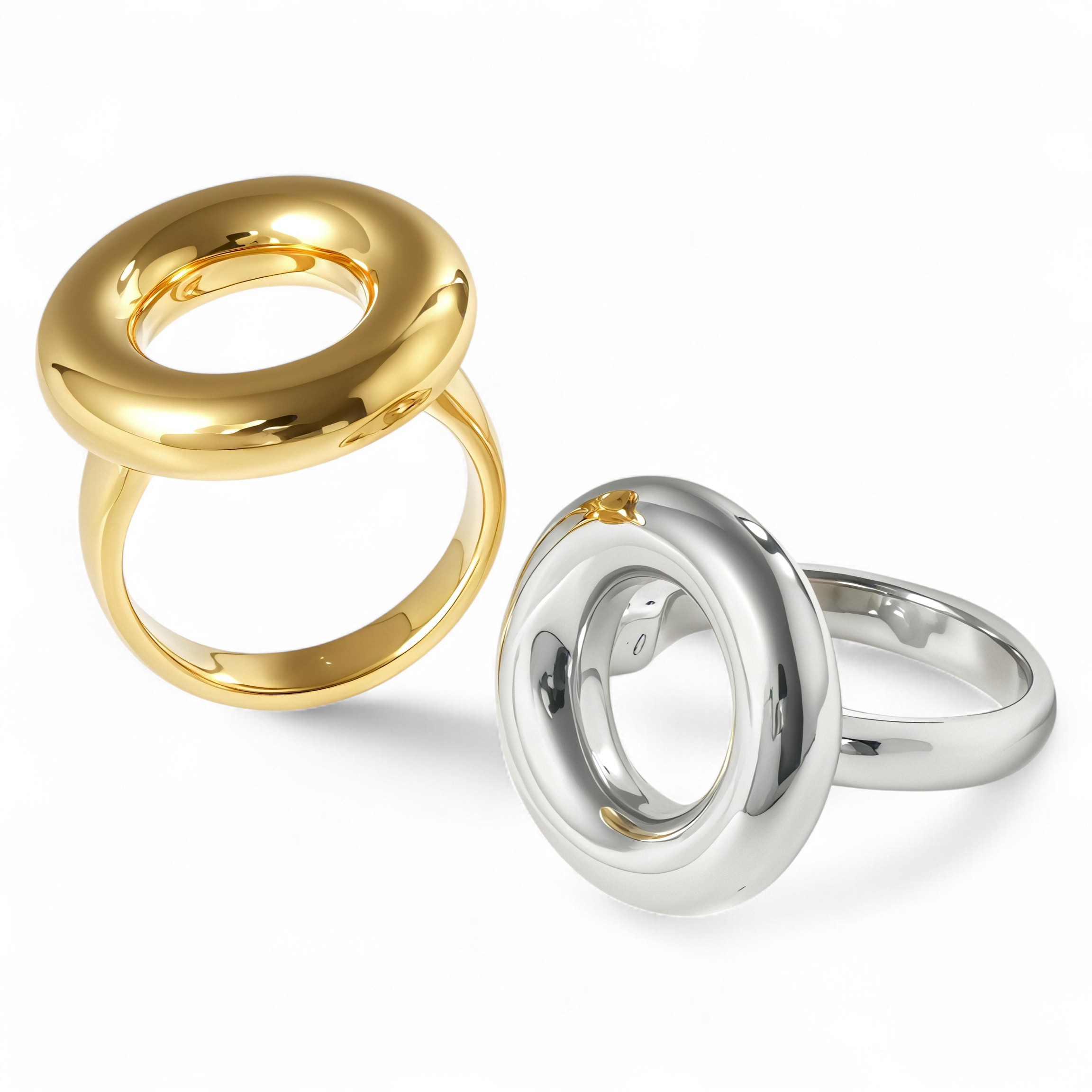 Simple Fashion Circular Stainless Steel Women's Ring | G004047-JinBaoJewerly