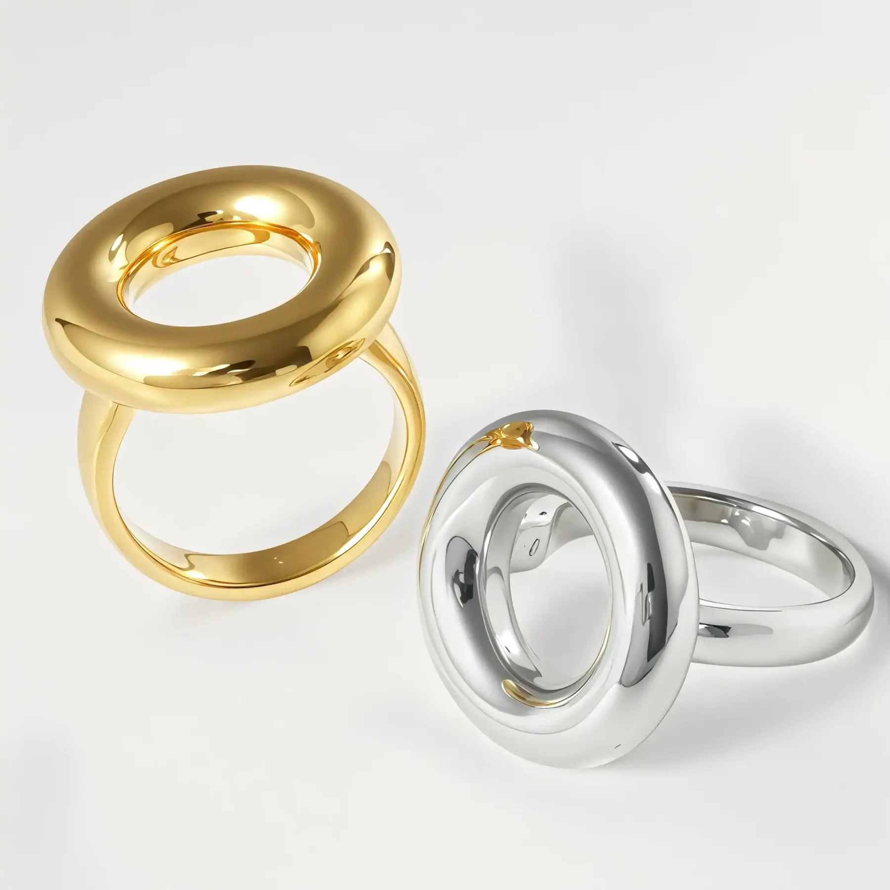 Simple Fashion Circular Stainless Steel Women's Ring | G004047-JinBaoJewerly