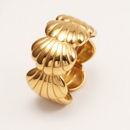 Women's Shell - Shaped Gold Ring, Trendy and Versatile Style | G005032J-JinBaoJewerly