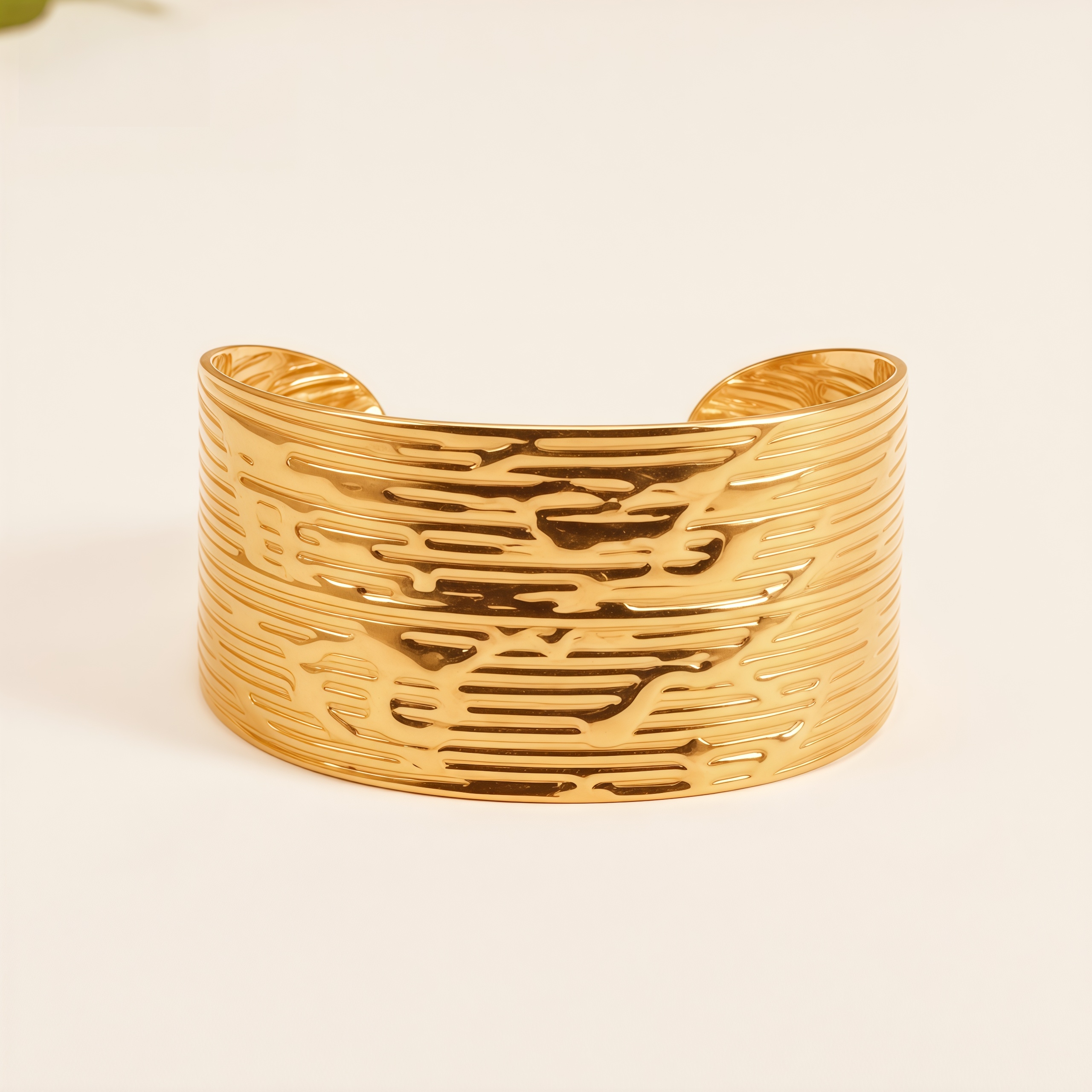 24K Stainless Steel Women's Cuff Bracelet Set Unique designs