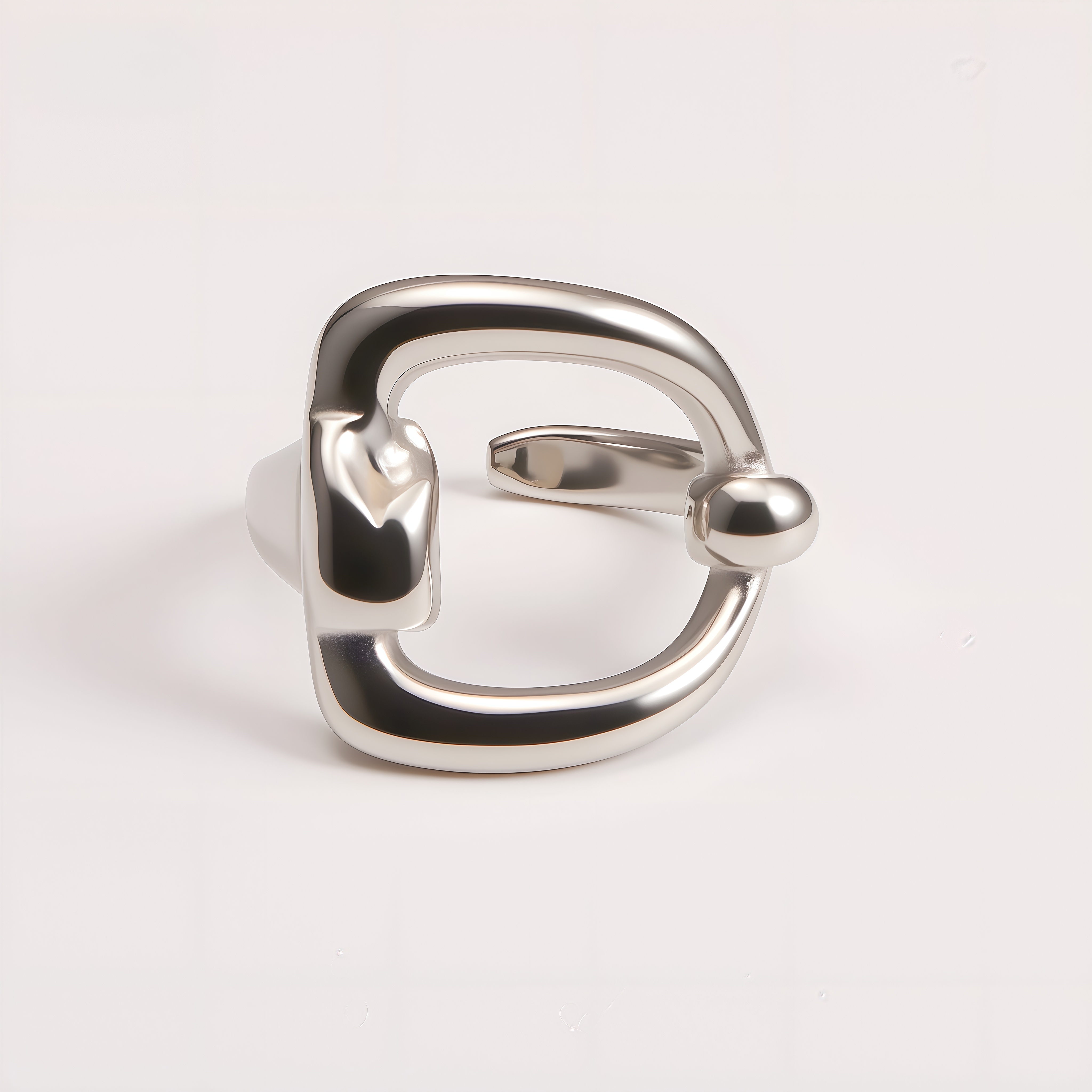 Elegant Buckle Style Ring Stainless Steel Minimalist Design Women Ring | N001334