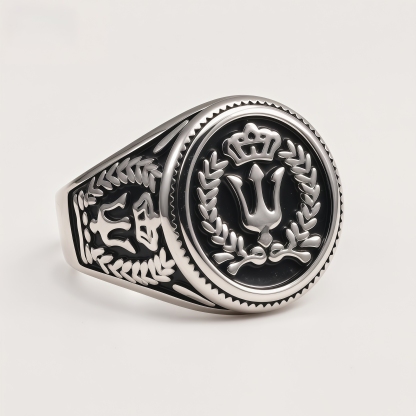 Vintage Antique Stainless Steel Jewish Chai Symbol Men's Ring | G002283