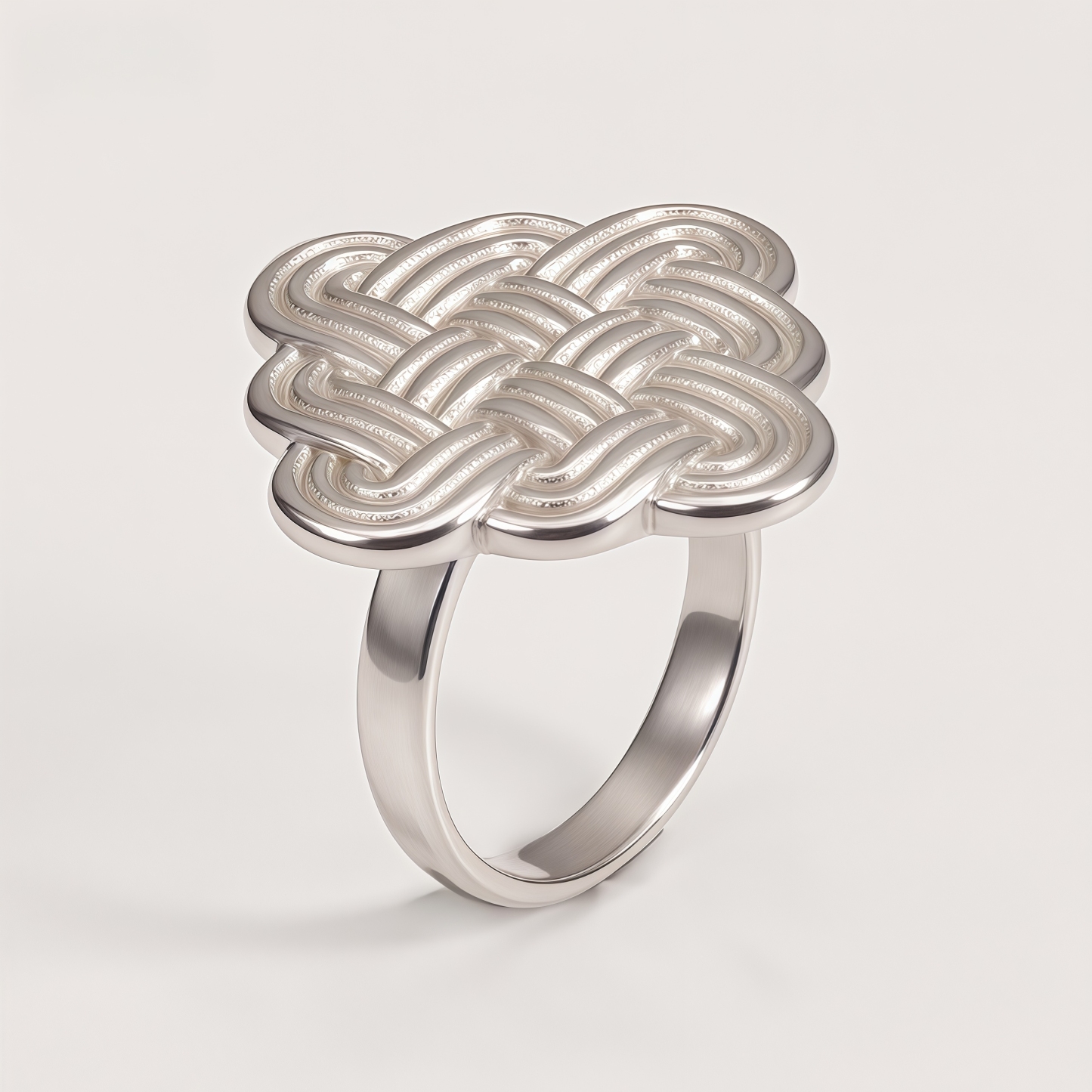 Vintage Stainless Steel Braided Women's Ring | G003598