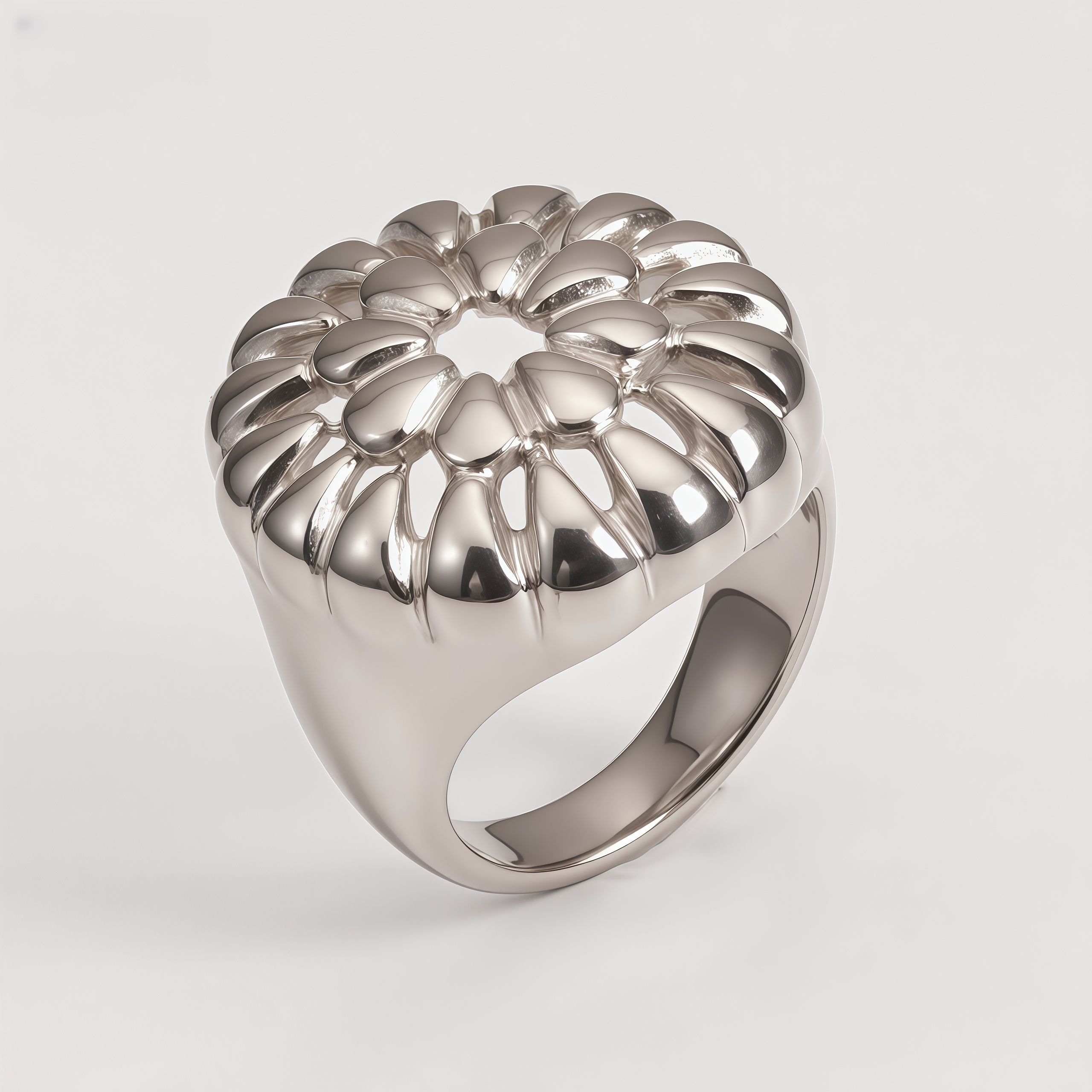 Elegant Flower Shaped Stainless Steel Ring Retro Chic Women Ring | ML089
