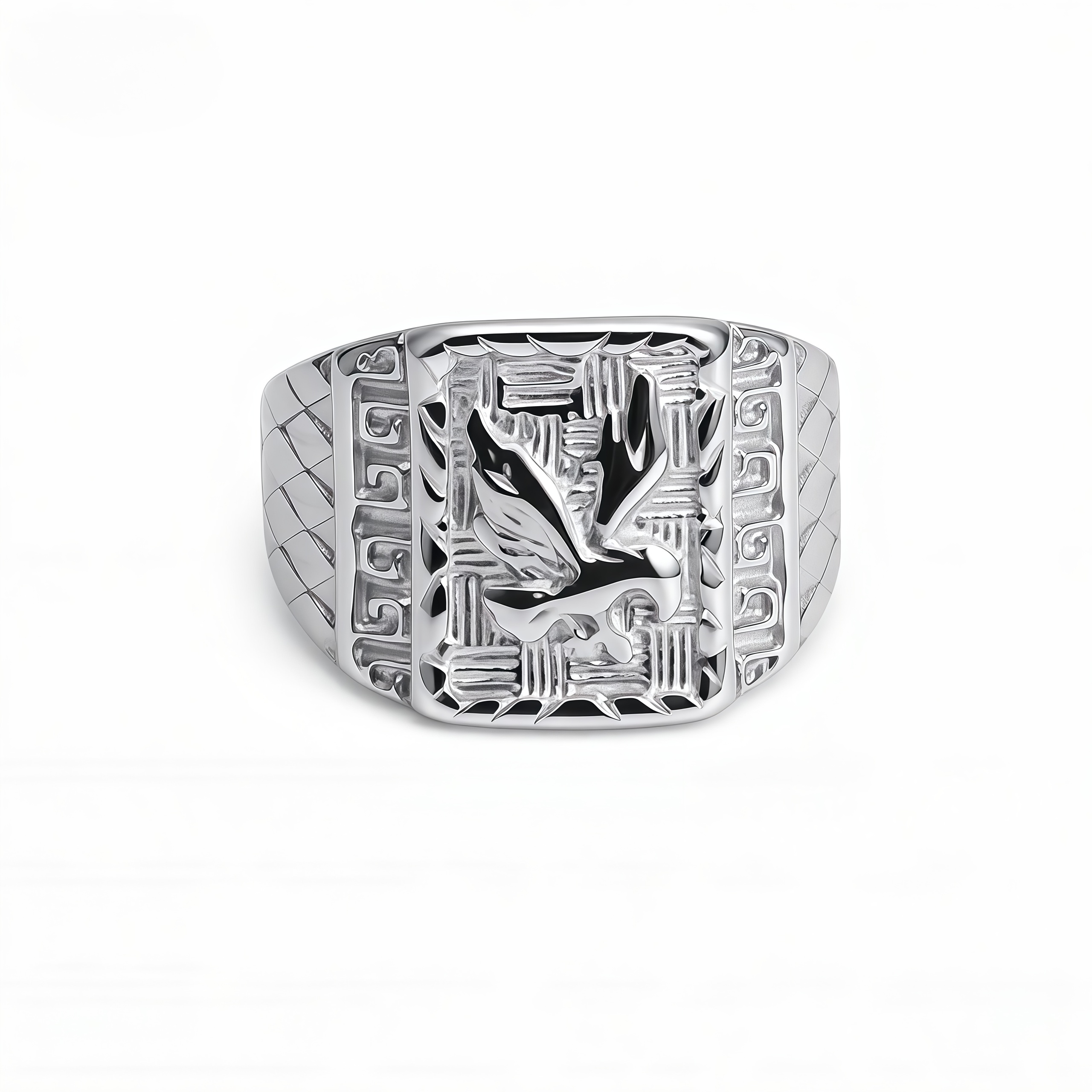 Eagle Head Gold Stainless Steel Ring Men's Vintage Fashion Design | G00429