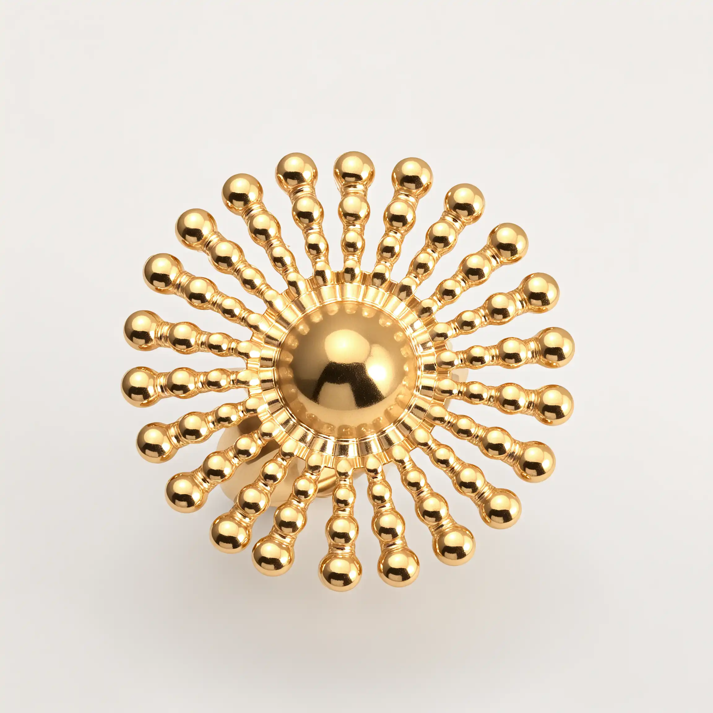 24K Gold - Plated Stainless Steel Women's Ring with Sunflower Design | G005537-JinBaoJewerly