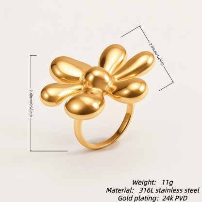 Stainless Steel Daisy Flower Ring for Women | G005114