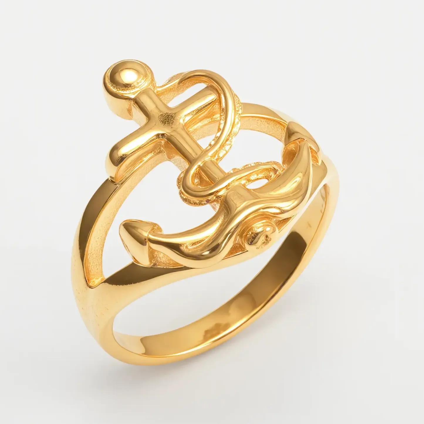 Creative Nautical Anchor Design Stainless Steel Men's Ring丨G002110-JinBaoJewerly