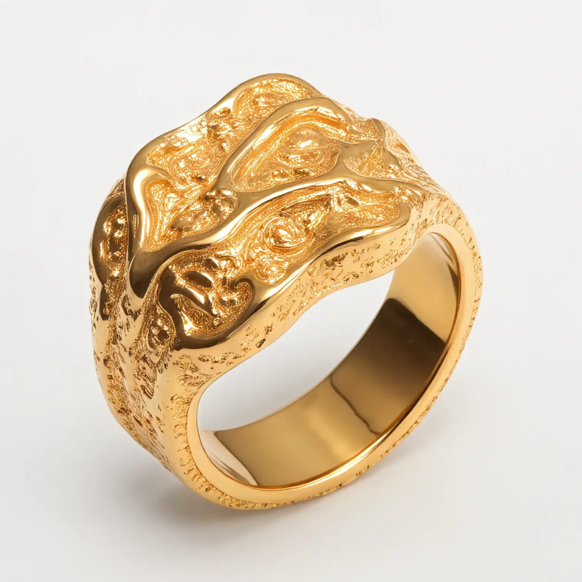 Creative Stone Pattern Design Stainless Steel Unisex Ring丨GB0712-JinBaoJewerly