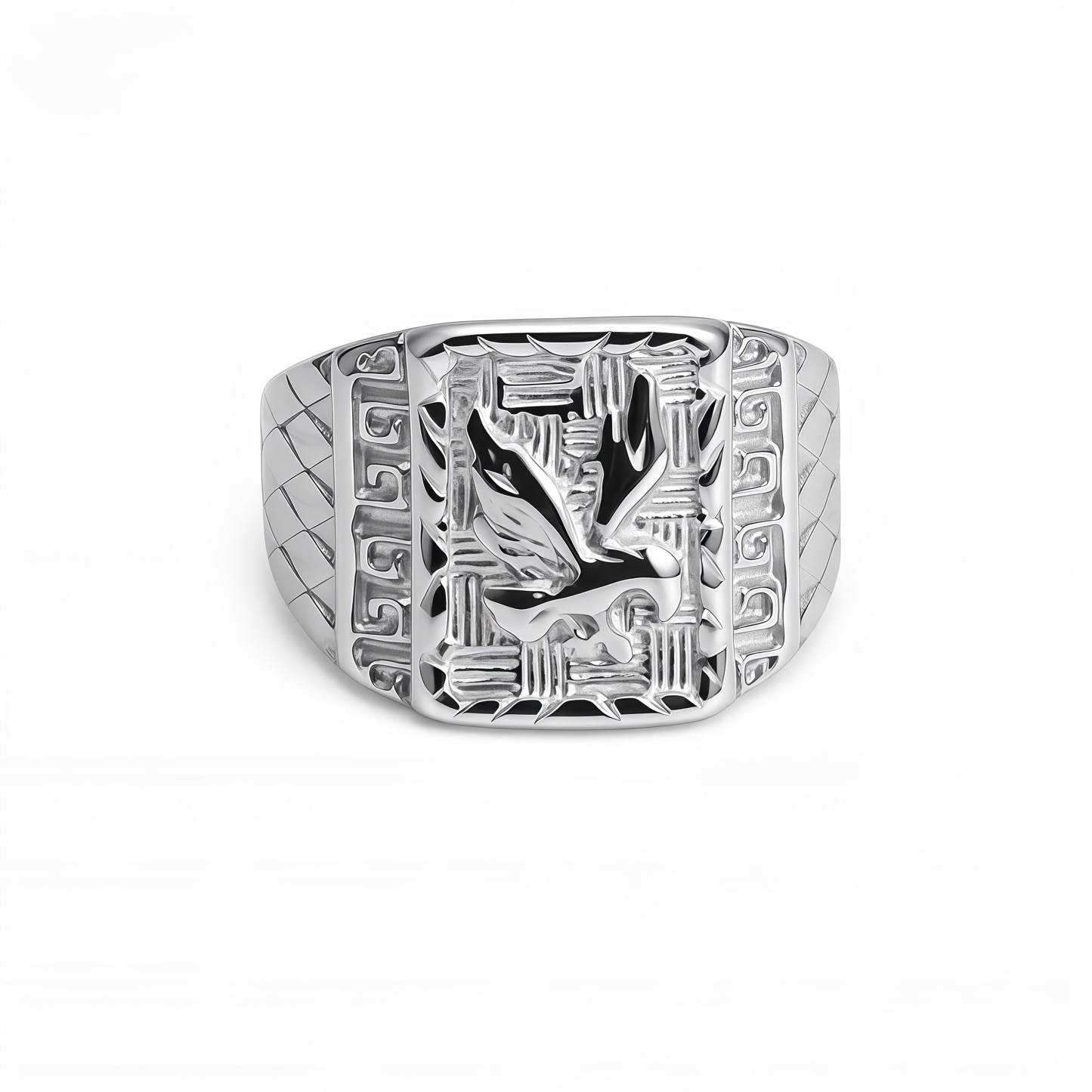 Eagle Head Gold Stainless Steel Ring Men's Vintage Fashion Design | G00429