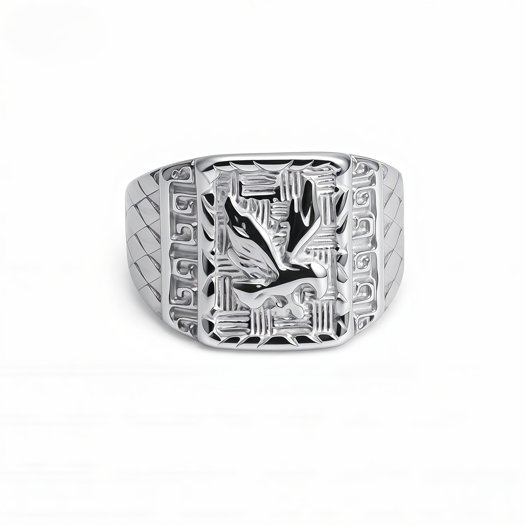 Eagle Head Gold Stainless Steel Ring Men's Vintage Fashion Design | G00429