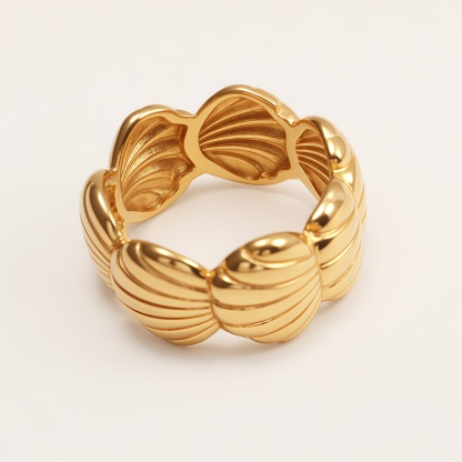 Women's Shell - Shaped Gold Ring, Trendy and Versatile Style | G005032J-JinBaoJewerly