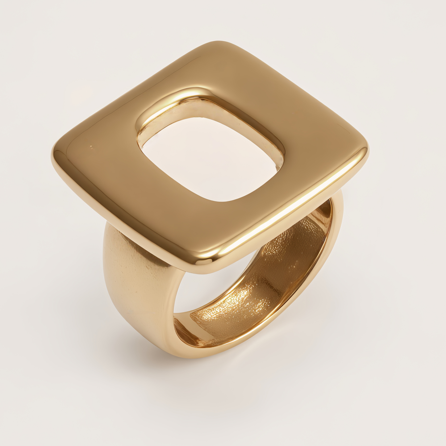 Stainless Steel Geometric Hollow-out Ring, Minimalist and Stylish, Adjustable, Unique Jewelry for Women | G004132-JinBaoJewerly