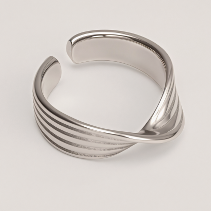 Stainless Steel Open - Twist Ring, Simple and Stylish Versatile Finger Ring | G00693-JinBaoJewerly