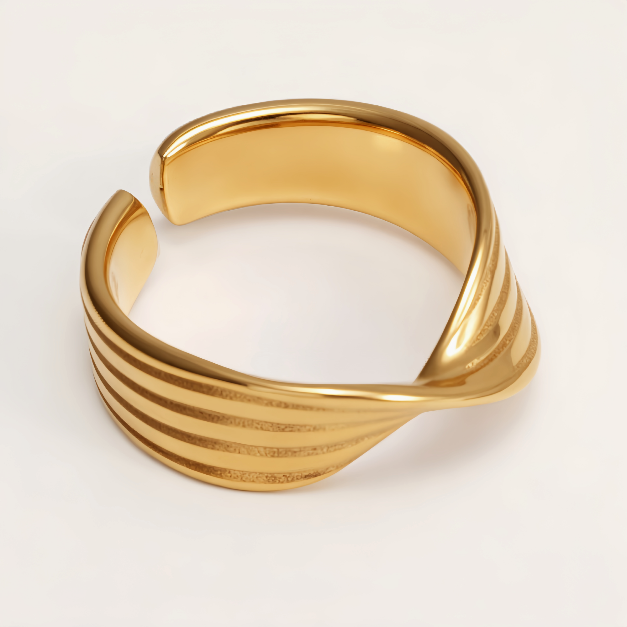 Stainless Steel Open - Twist Ring, Simple and Stylish Versatile Finger Ring | G00693-JinBaoJewerly