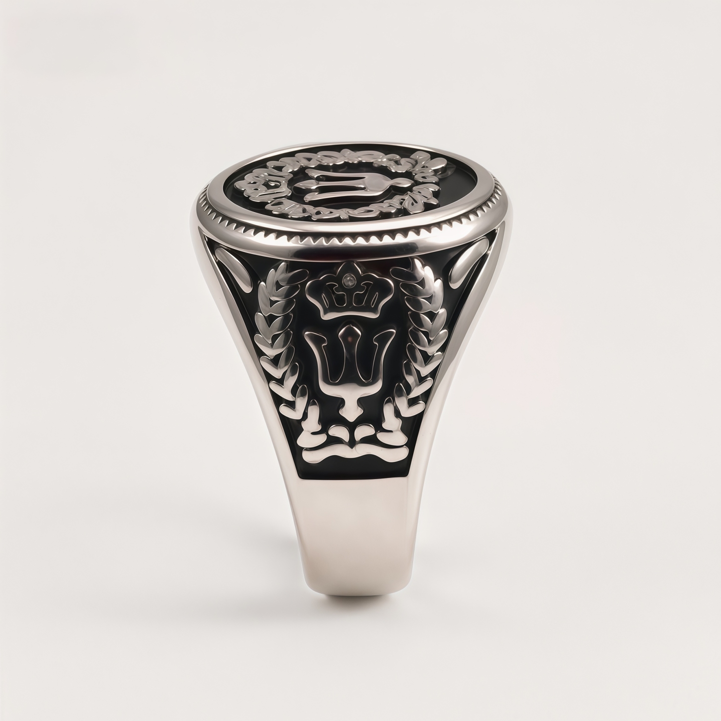 Vintage Antique Stainless Steel Jewish Chai Symbol Men's Ring | G002283