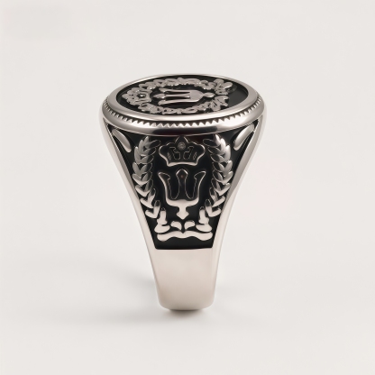 Vintage Antique Stainless Steel Jewish Chai Symbol Men's Ring | G002283