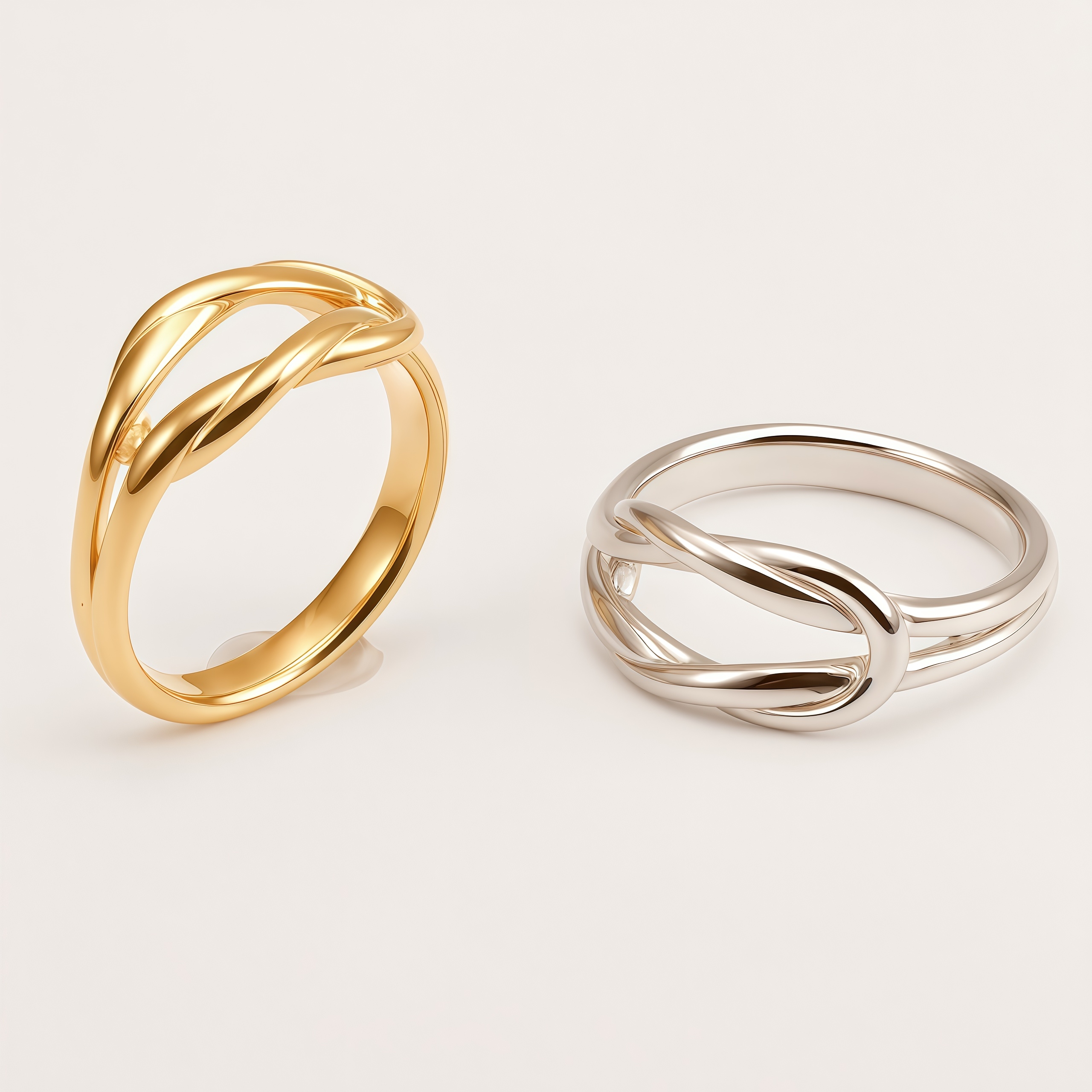 24k Stainless Steel Twisted Knot Ring for Women | G002509