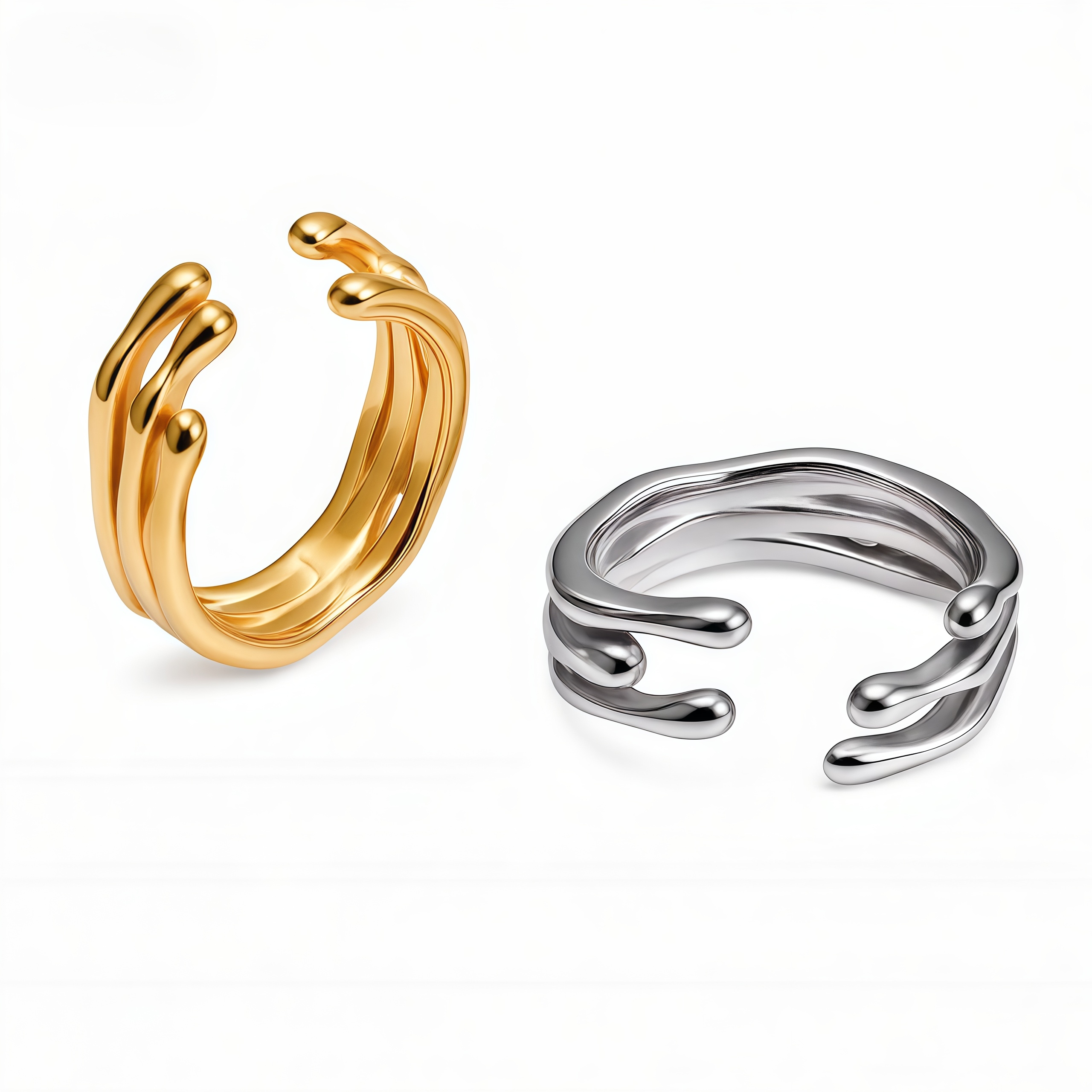 Minimalist Open Cuff Ring Stainless Steel Sleek Design for Women | N001381