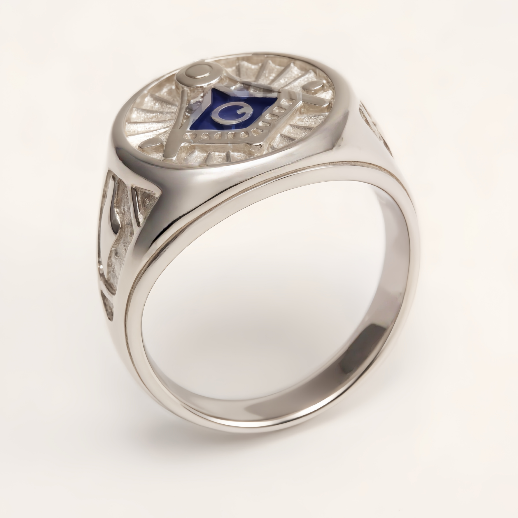 Stainless Steel Masonic Symbol Ring - Retro Cultural Trendy Ring | DZ1657-JinBaoJewerly