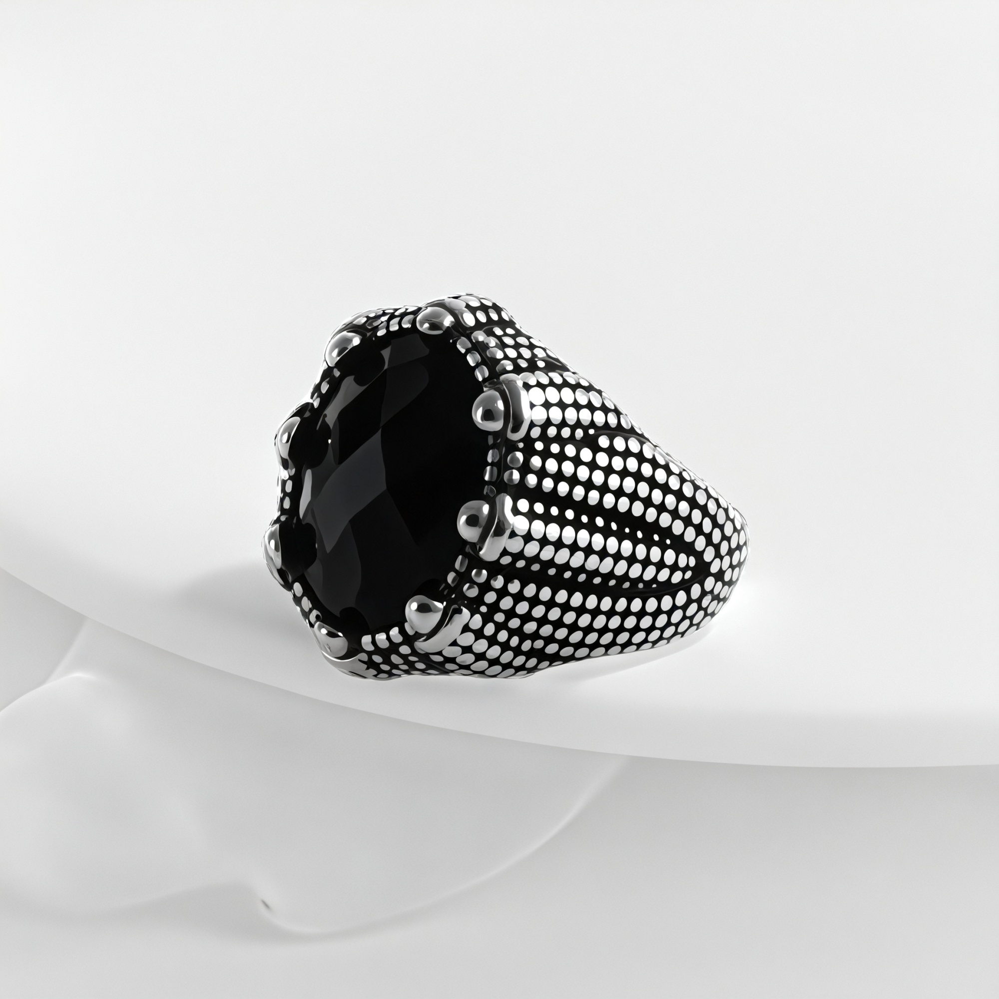 Bold Gemstone Inlay Stainless Steel Retro Ring for Men | BL459-JinBaoJewerly