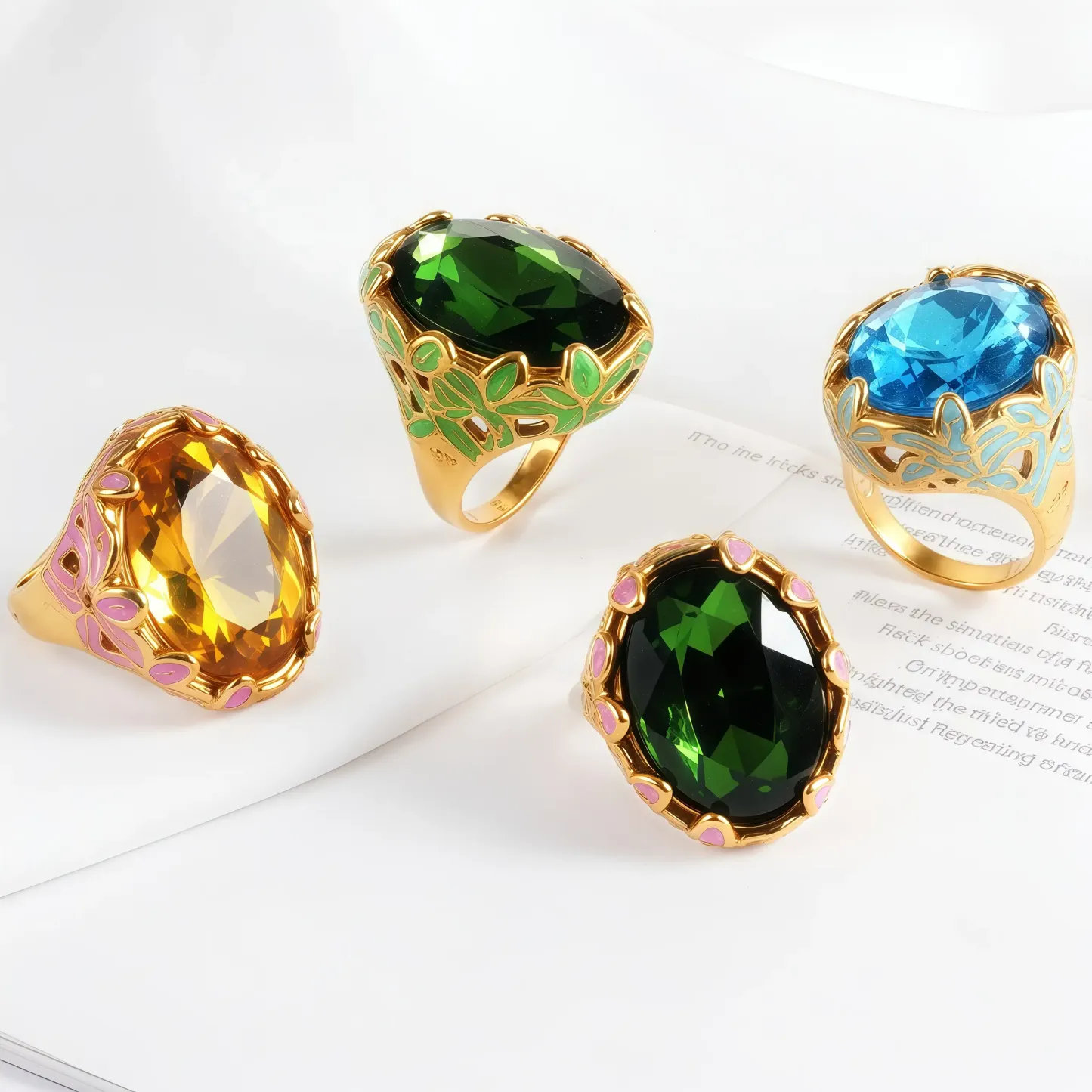 Gorgeous Vintage Colorful Gemstone Trendy Ring for Women | G004465-JinBaoJewerly