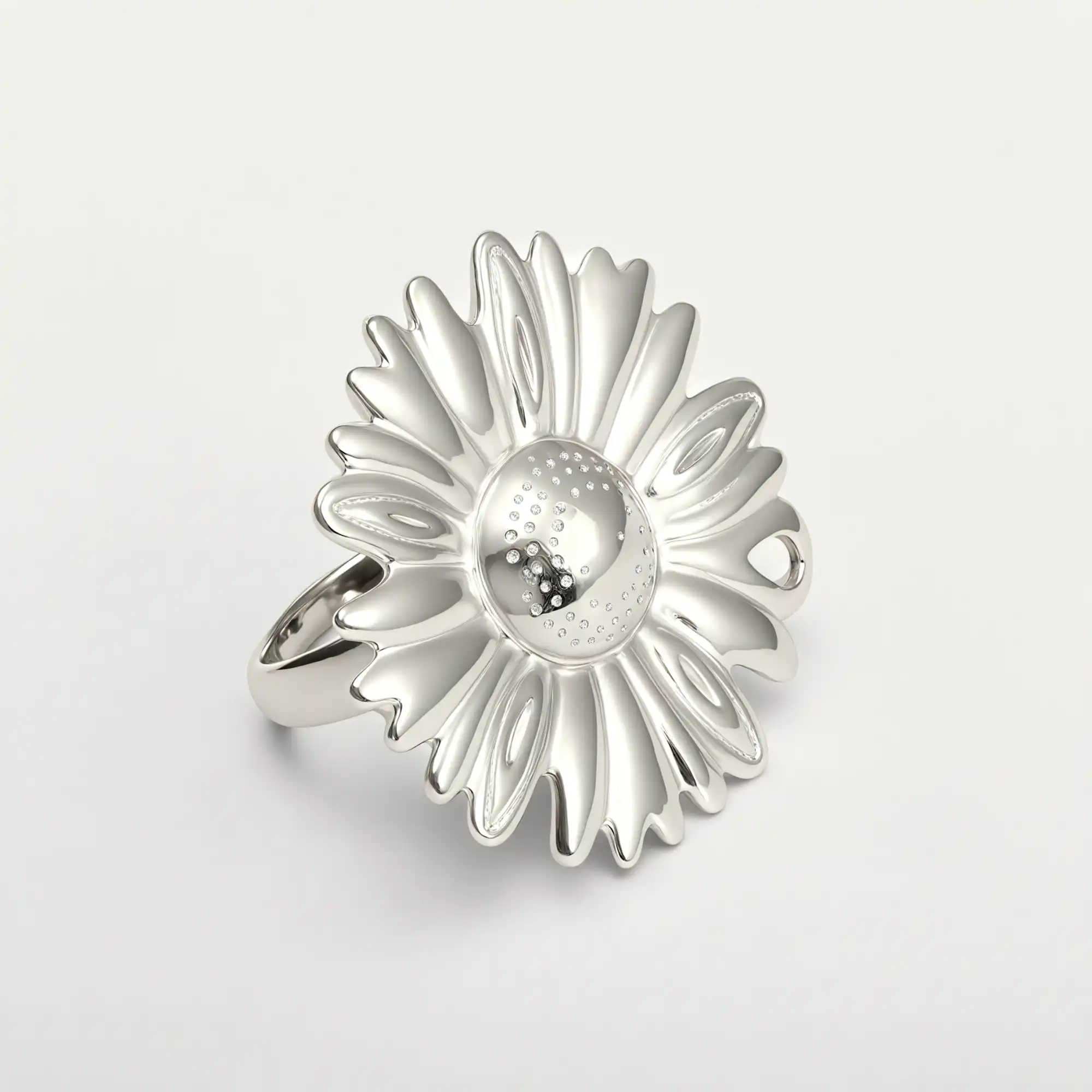 Adjustable 24K Gold Plated Stainless Steel Daisy Women's Ring | G005376-JinBaoJewerly