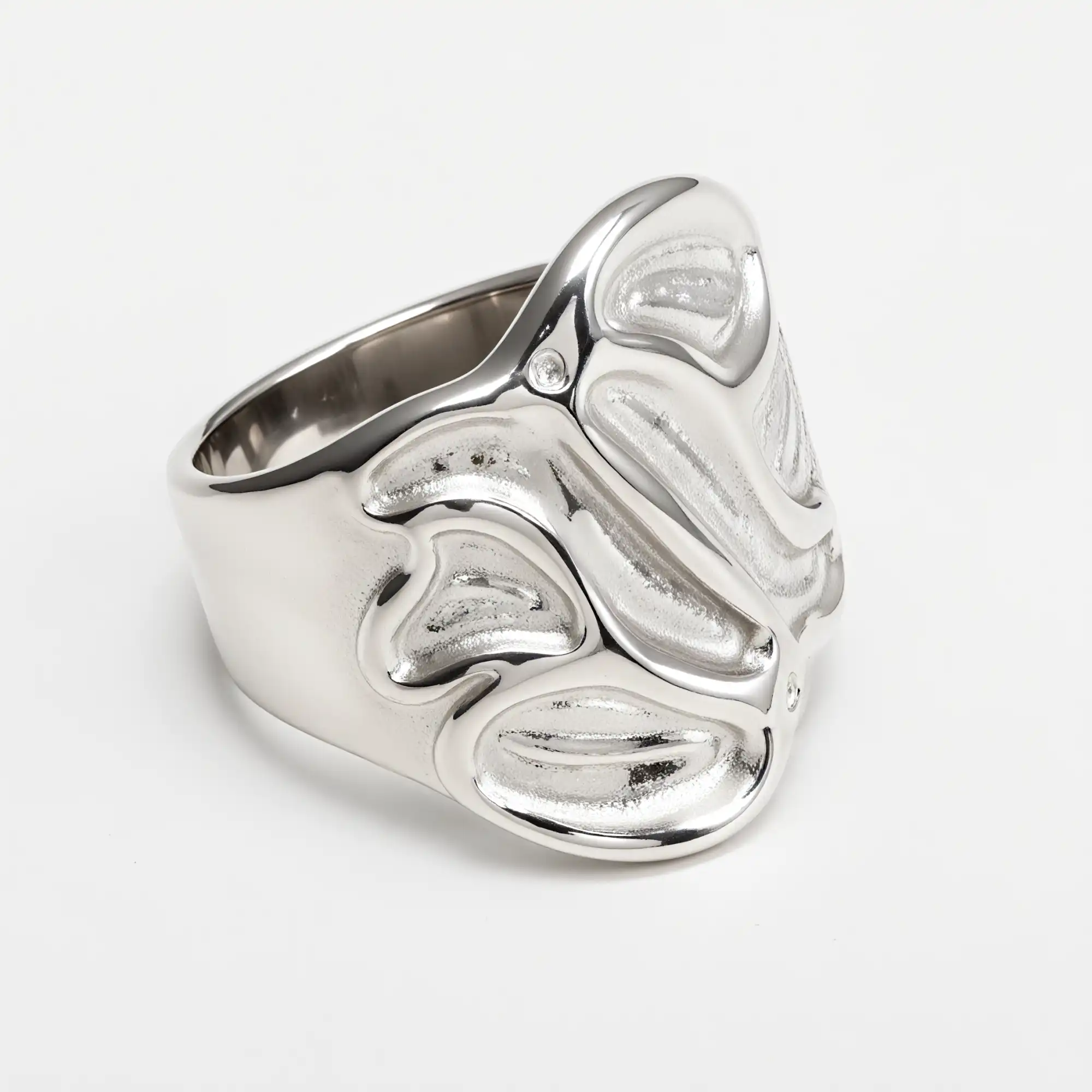 Women's Stainless Steel Textured Ring丨G004885-JinBaoJewerly