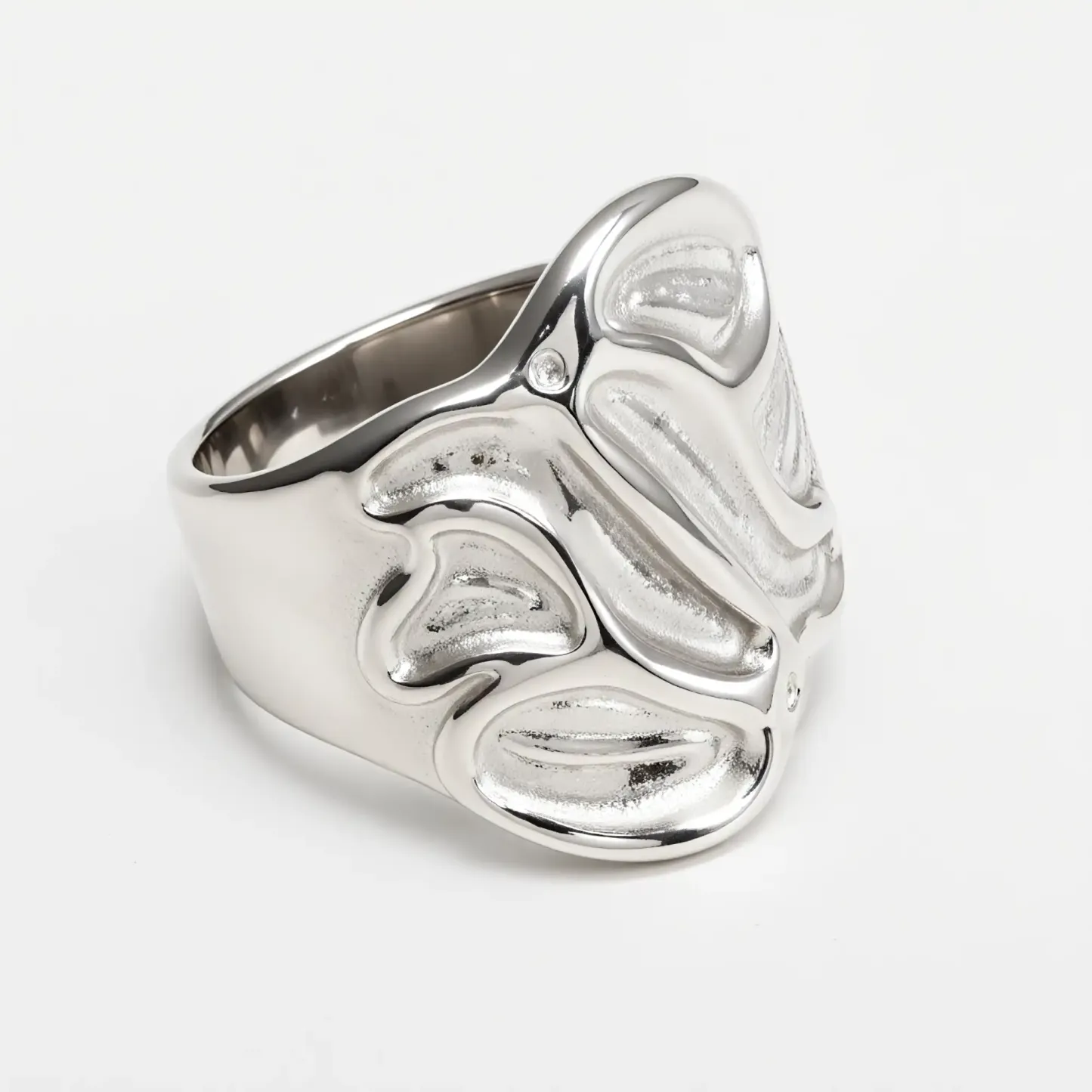 Women's Stainless Steel Textured Ring丨G004885-JinBaoJewerly