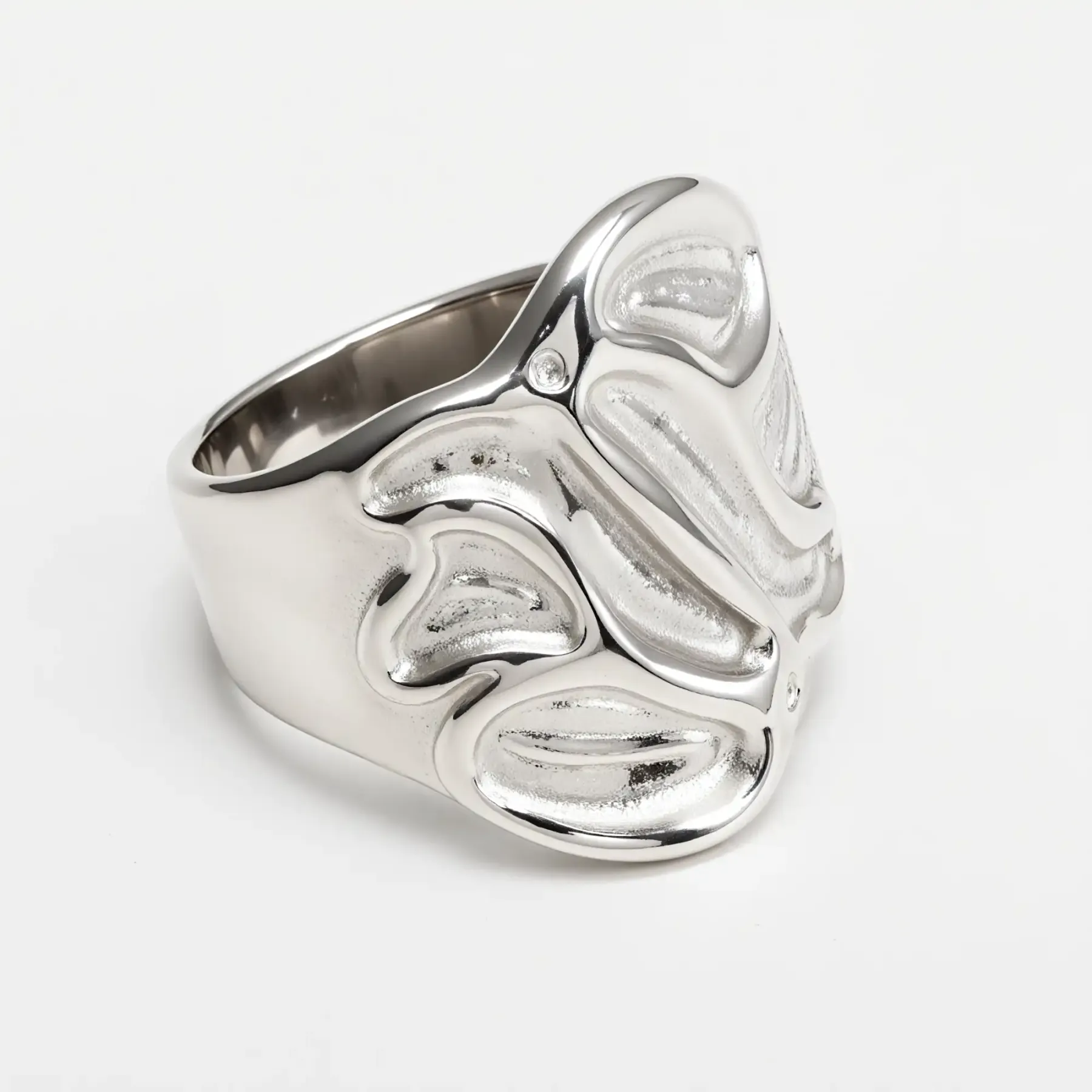 Women's Stainless Steel Textured Ring丨G004885-JinBaoJewerly