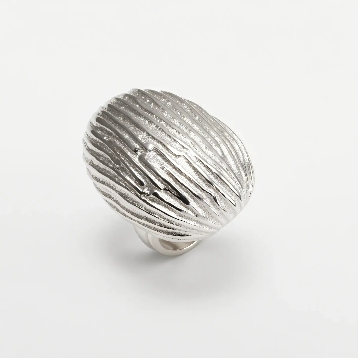 Women's Stainless Steel Ring with Wavy Texture丨G003691-JinBaoJewerly