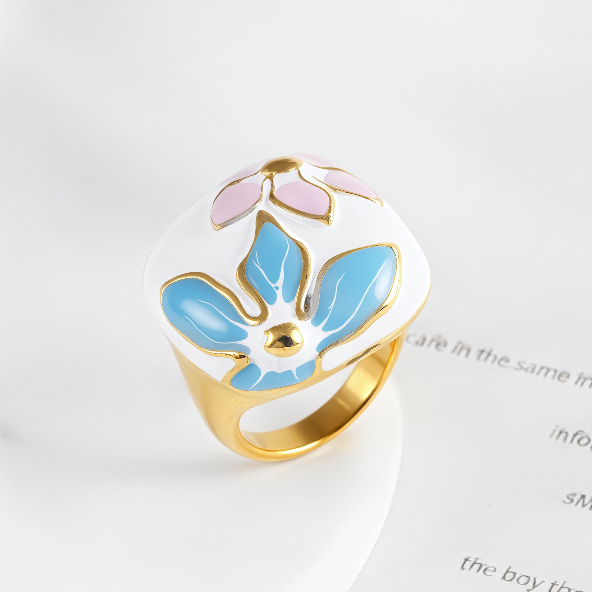 Romantic Floral Pattern Stainless Steel Ring Women's Ring | G004607-JinBaoJewerly