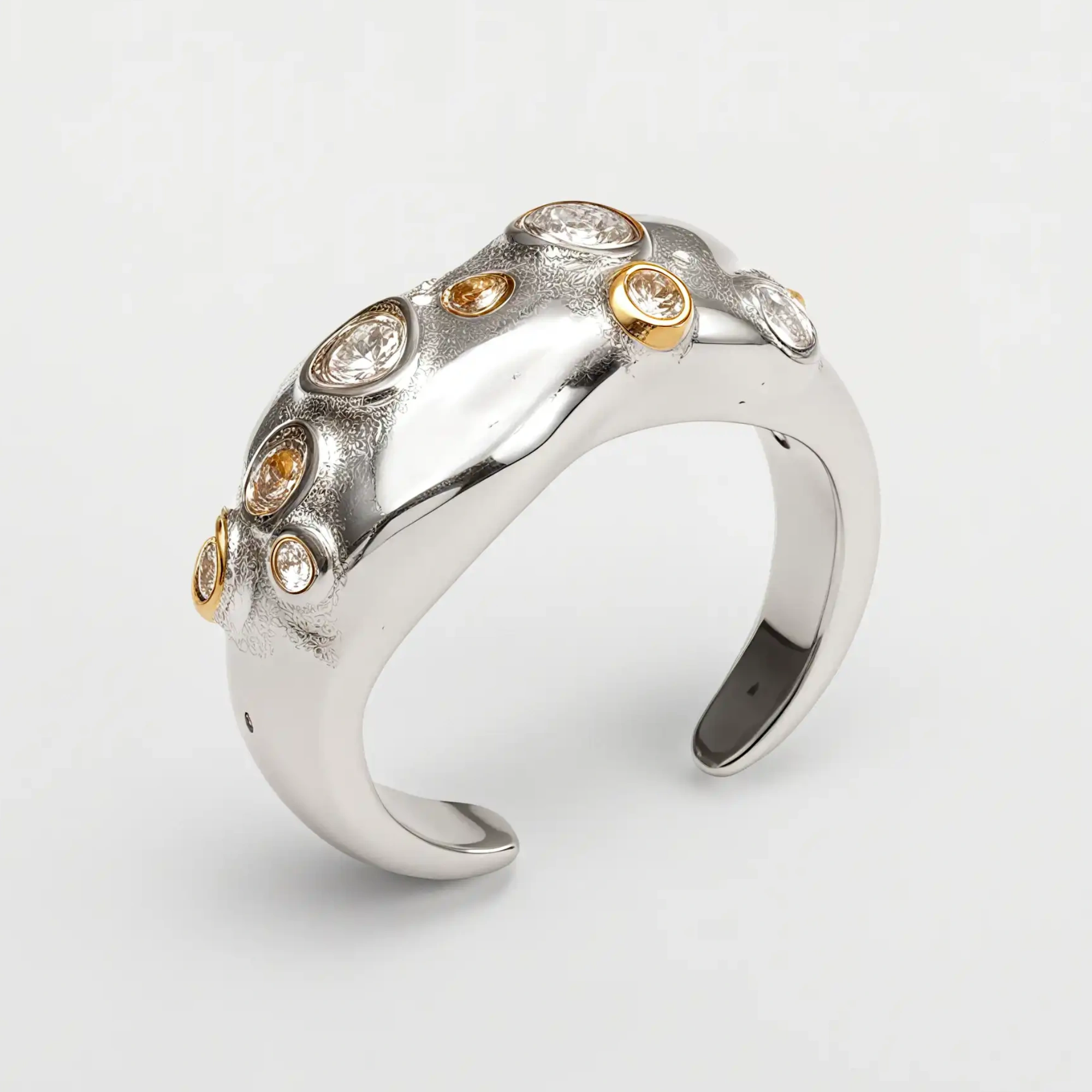 Creative Irregular Wave Inlaid Diamond Stainless Steel Unisex Ring丨WF-771-JinBaoJewerly