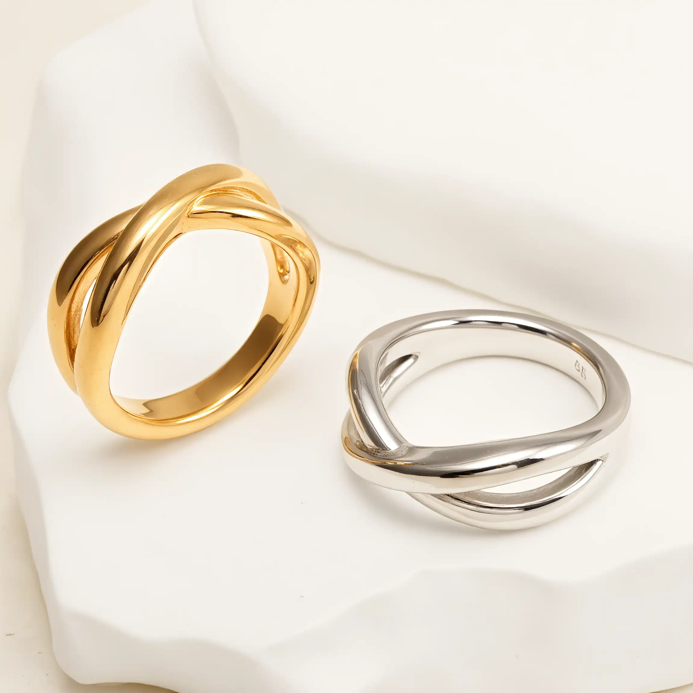 Women's Stainless Steel Interlaced Ring丨PL611-JinBaoJewerly