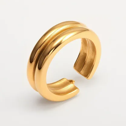 Light Luxury Style Simple Stainless Steel Women's Ring丨G004307-JinBaoJewerly