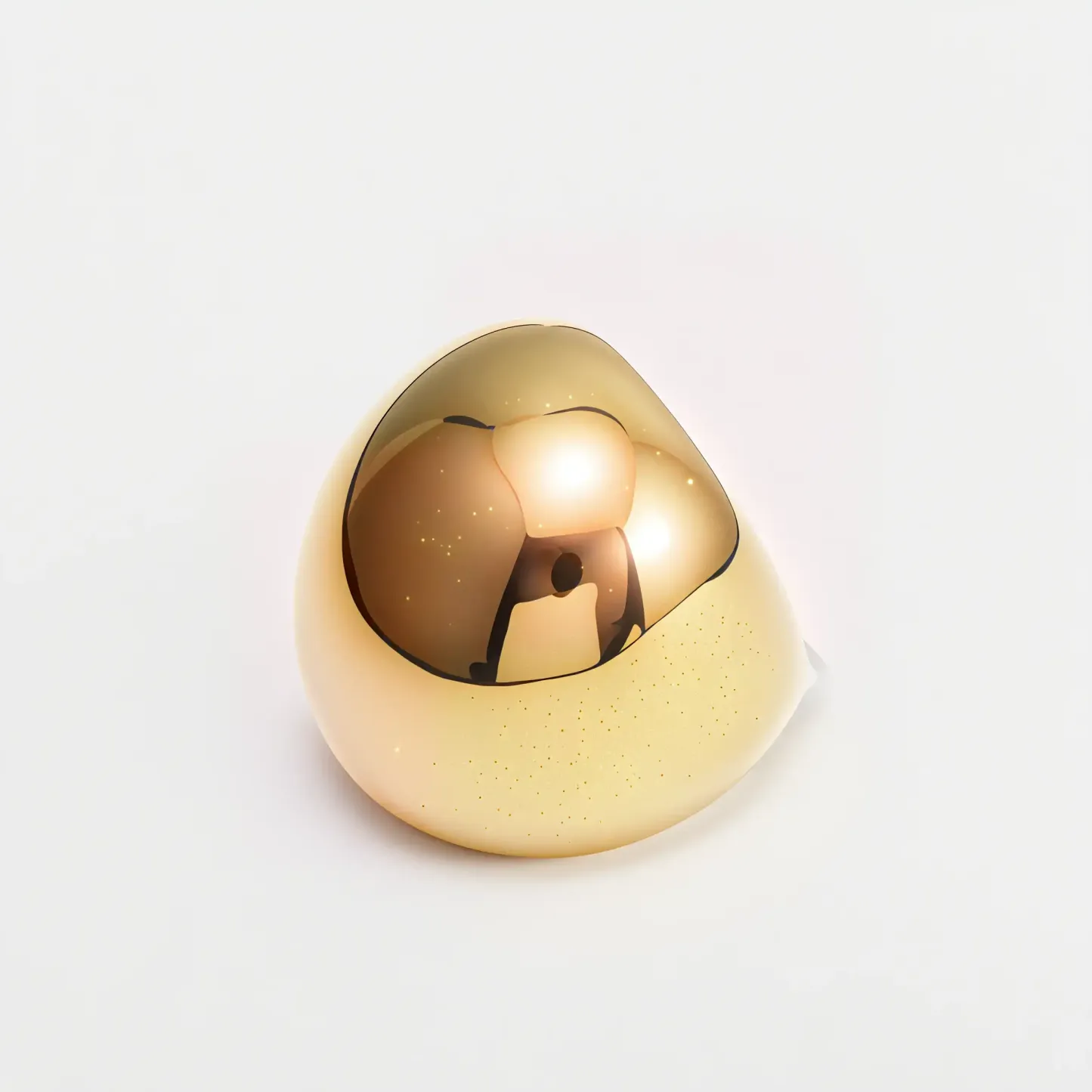 Simple Ball-Shaped Large Polished Stainless Steel Women's Ring丨ML0145-JinBaoJewerly