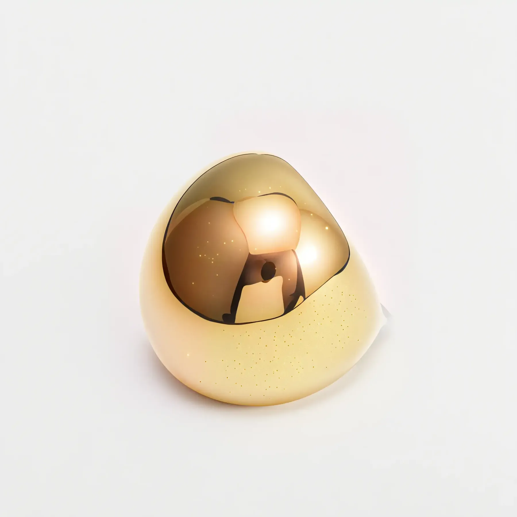 Simple Ball-Shaped Large Polished Stainless Steel Women's Ring丨ML0145-JinBaoJewerly