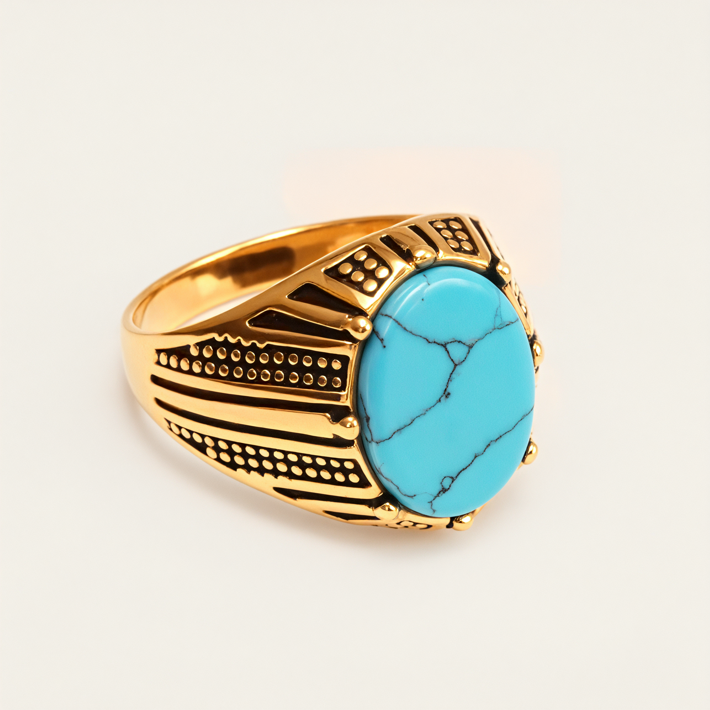 Vintage Style Assorted Stone Stainless Steel Men's Ring丨K00930J-JinBaoJewerly