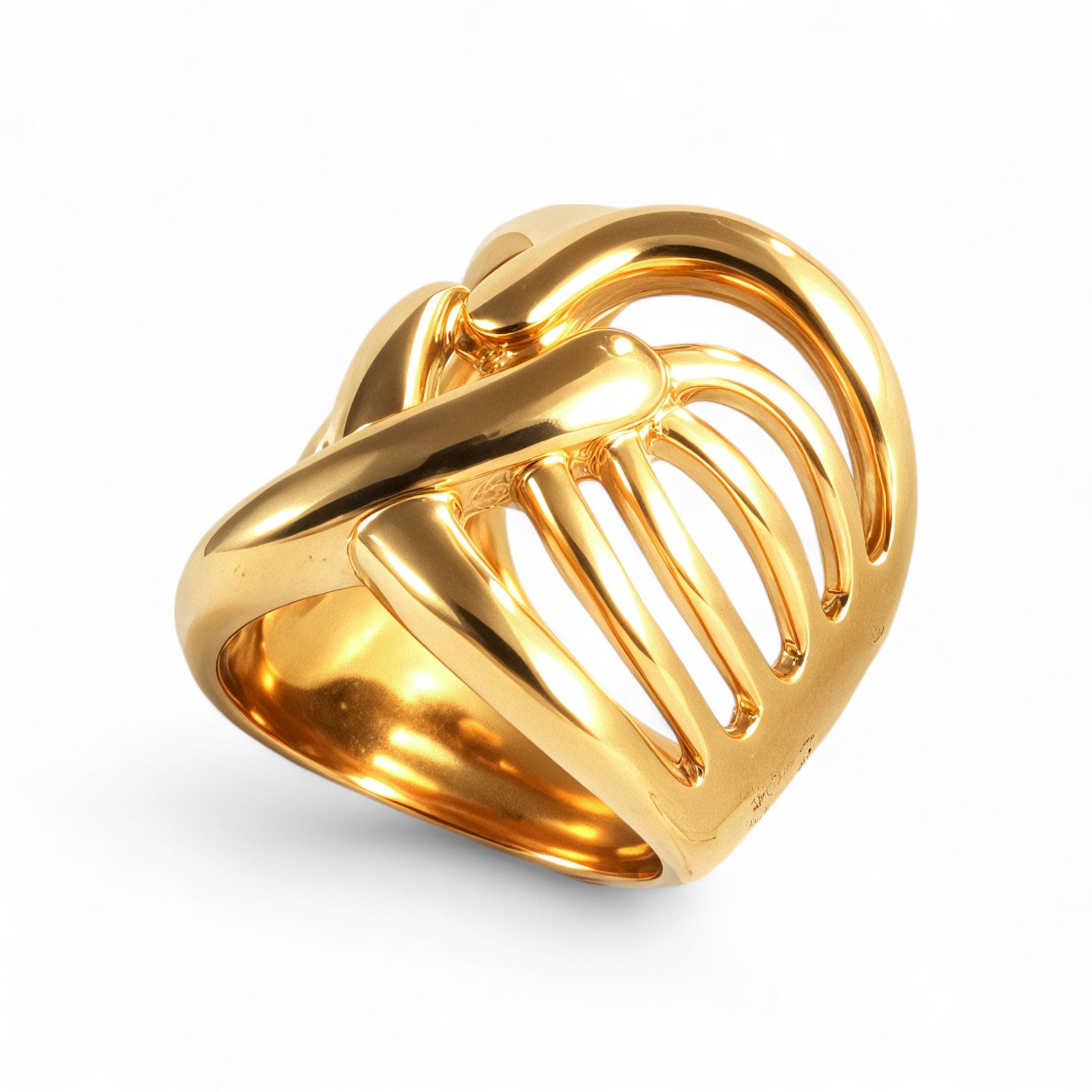 Creative Knitting Design 24k Gold-Plated Women's Stainless Steel Waterproof Ring丨G003167-JinBaoJewerly