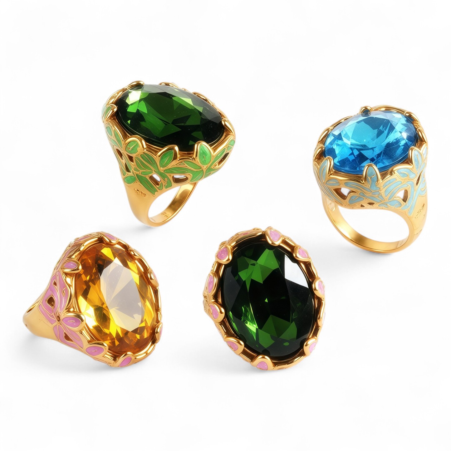 Gorgeous Vintage Colorful Gemstone Trendy Ring for Women | G004465-JinBaoJewerly