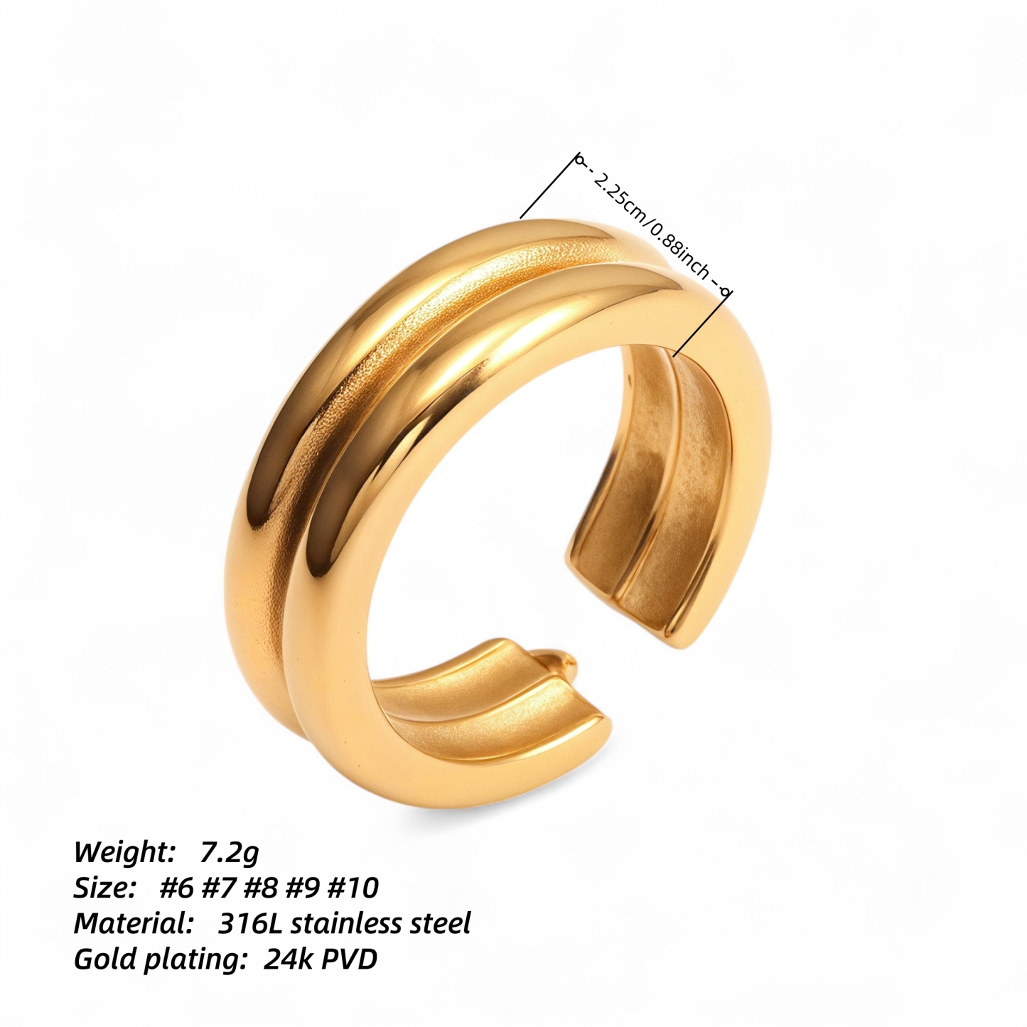 Light Luxury Style Simple Stainless Steel Women's Ring丨G004307-JinBaoJewerly
