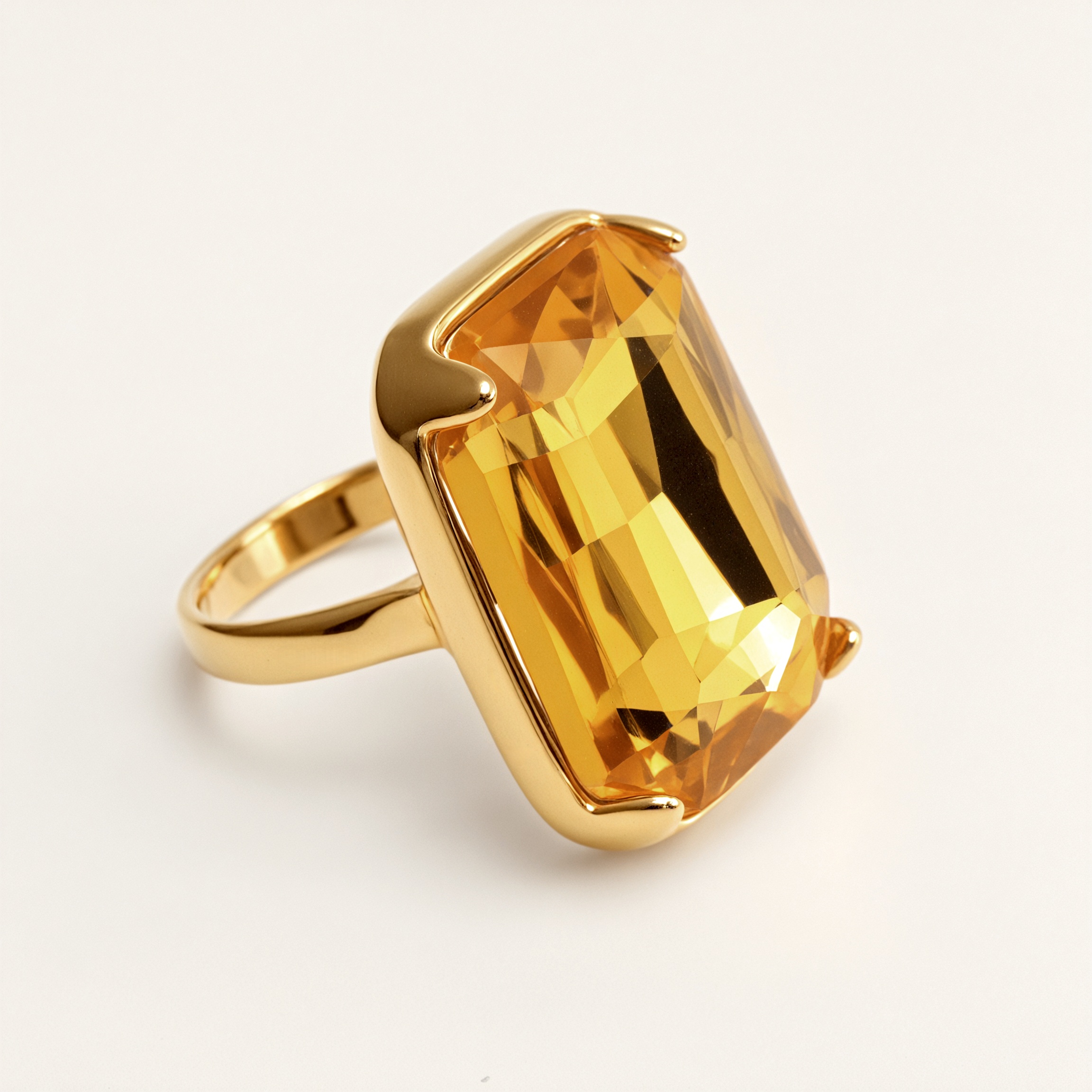 Luxurious Gold - Plated Colorful Gem Rings - Multiple Colors Available Trendy Bands | K002810J-JinBaoJewerly