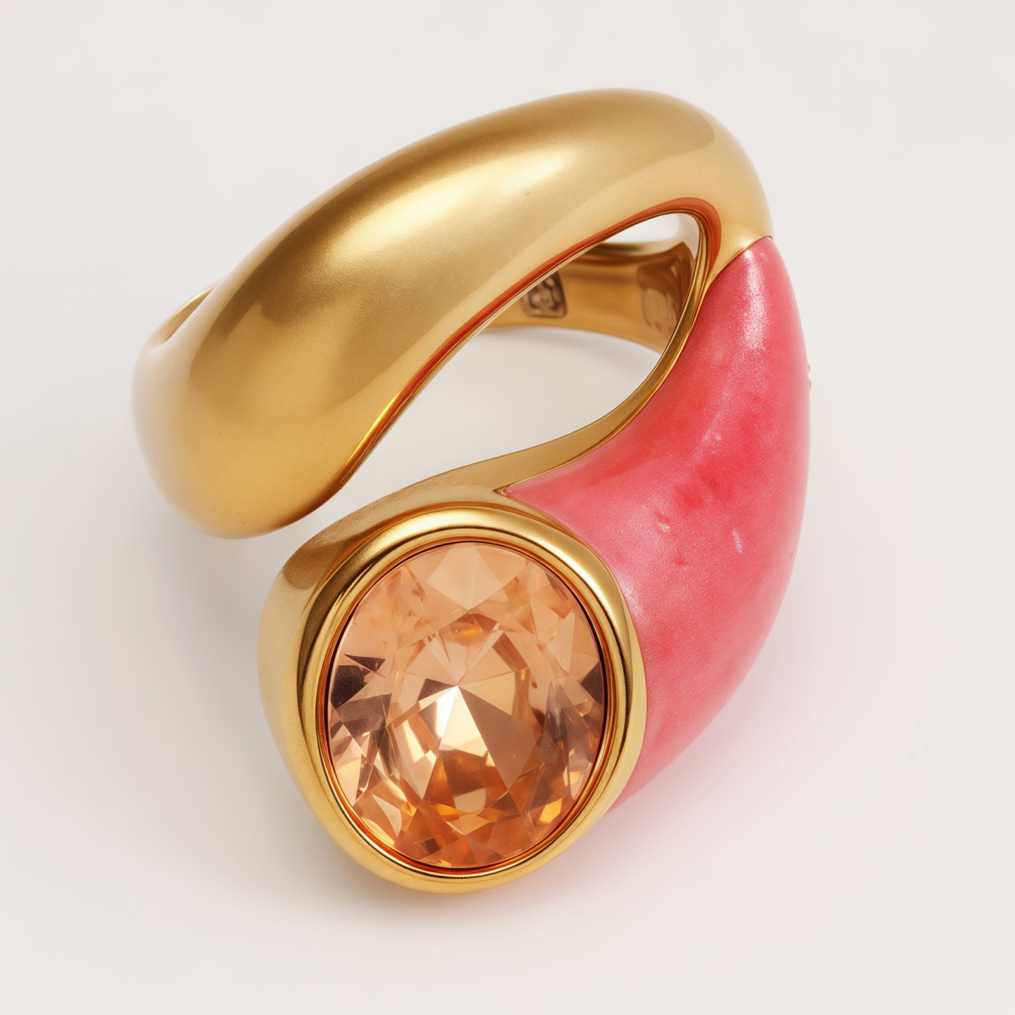 Twisted Design Enamel & Gem Stainless Steel Ring - Trendy Accessory | G004485-JinBaoJewerly