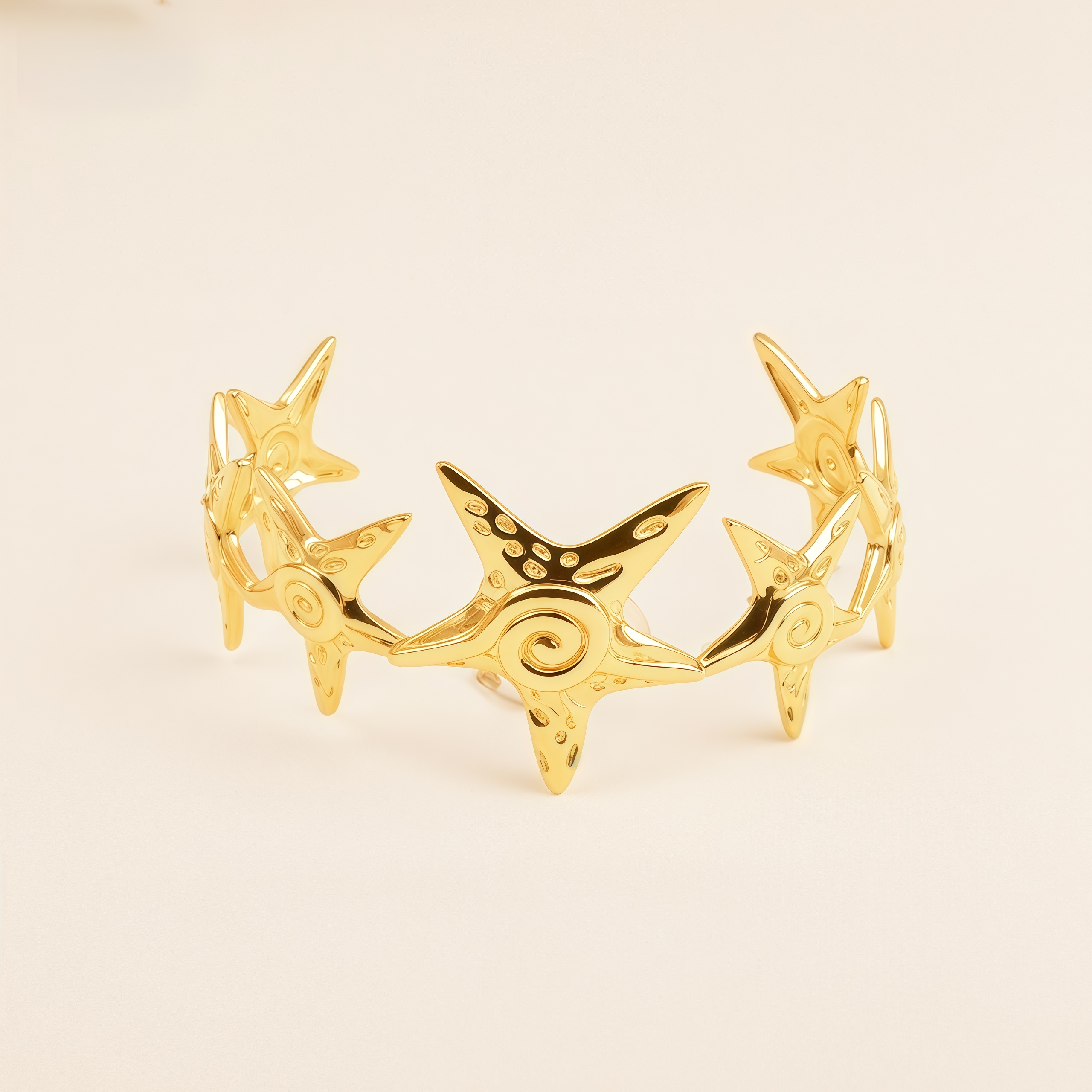 Star Shaped 24K Stainless Steel Hypoallergenic  Bracelet for Women