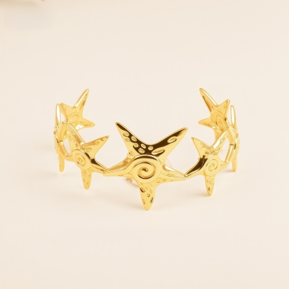 Star Shaped 24K Stainless Steel Hypoallergenic  Bracelet for Women