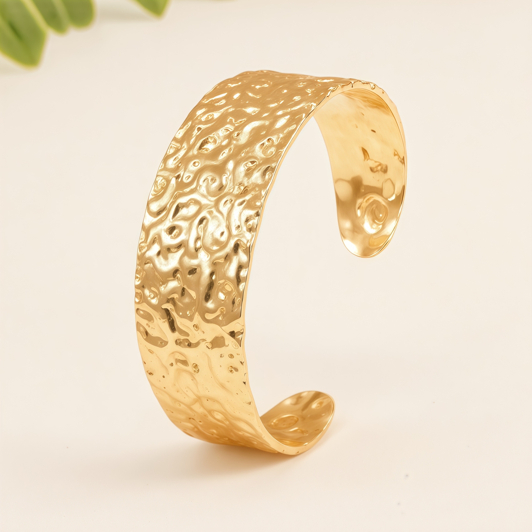 24K Stainless Steel Women's Cuff Bracelet Set