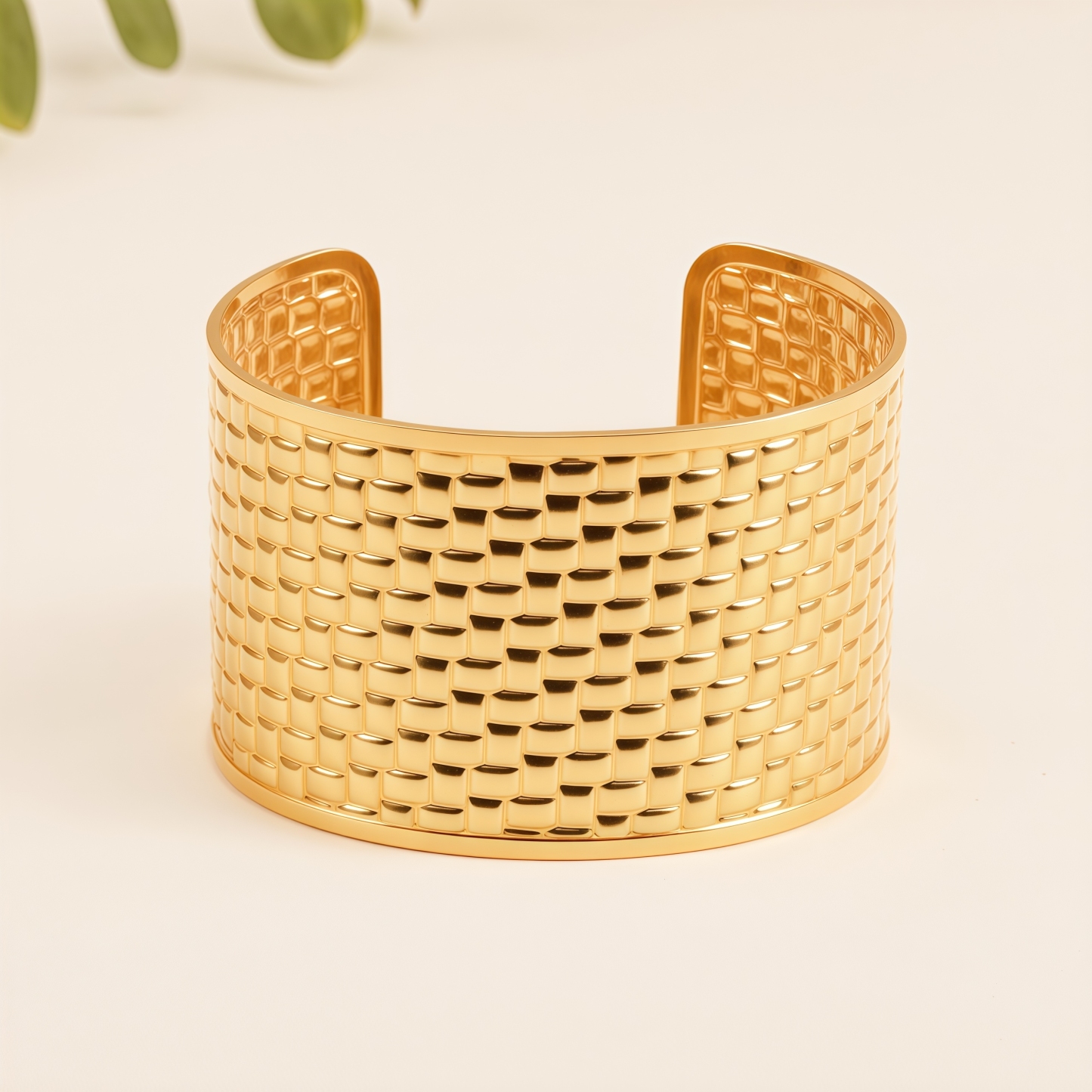 24K Stainless Steel Women's Cuff Bracelet Set Unique designs