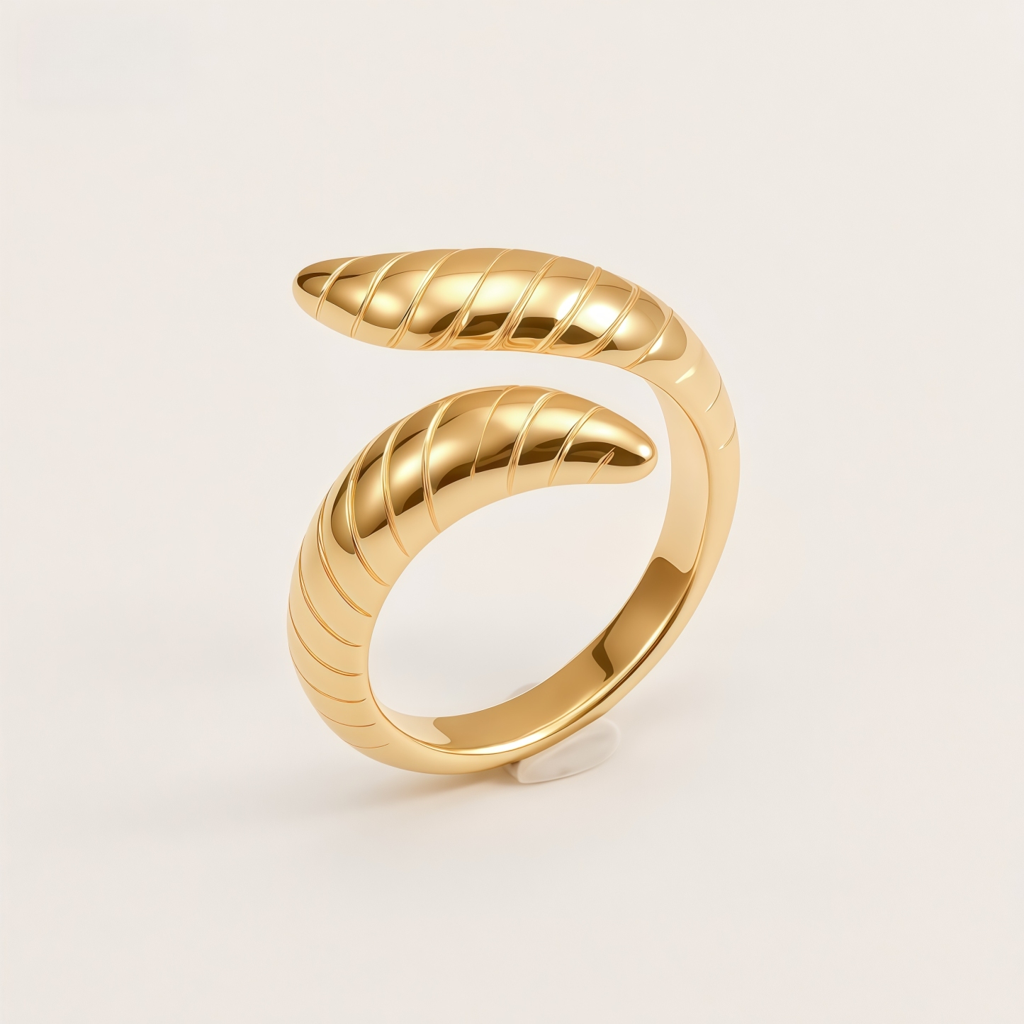 Spiral Stainless Steel Ring Modern Twisted Design for Women | G002470-JinBaoJewerly