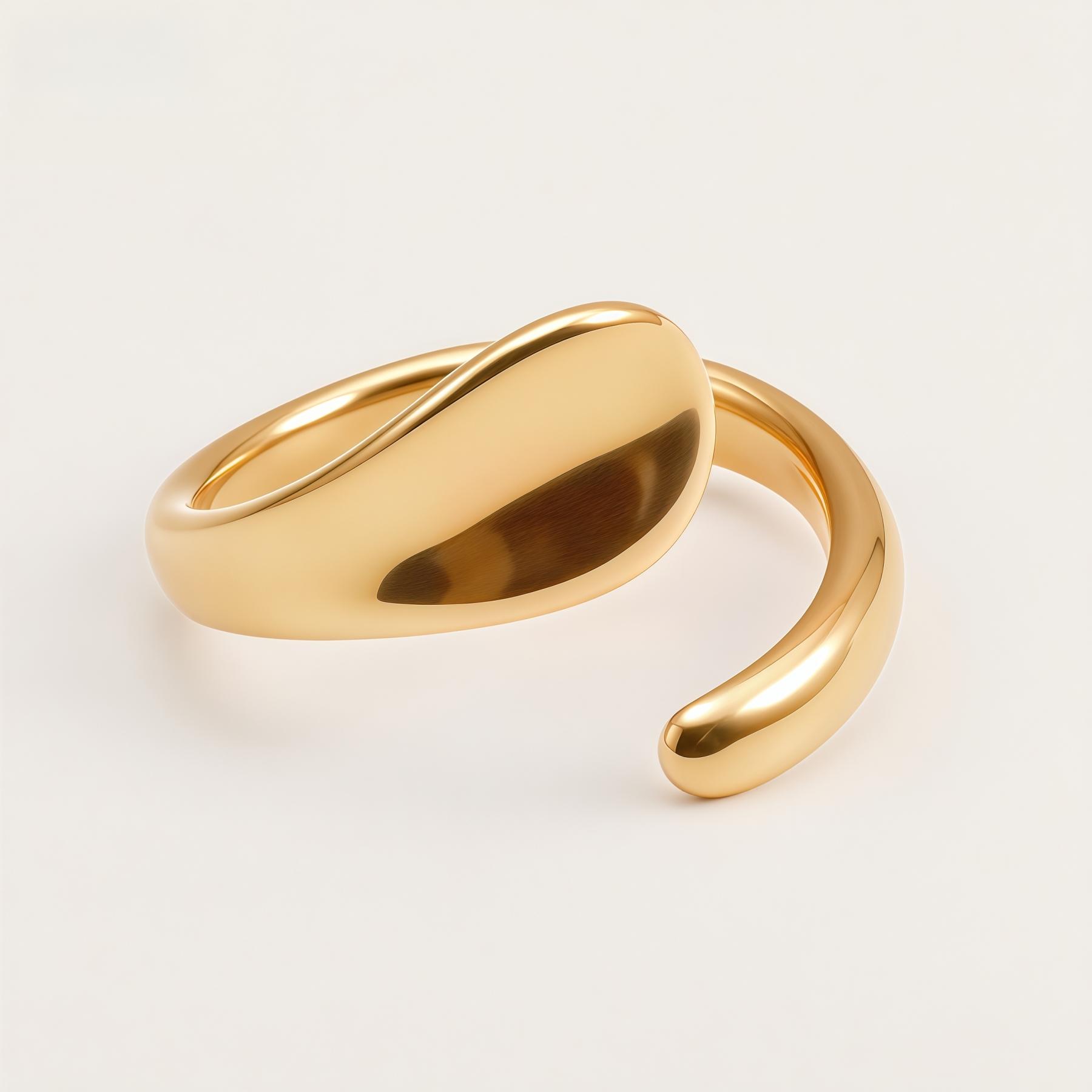 24K Irregular Open Stainless Steel Ring for Women | G00840